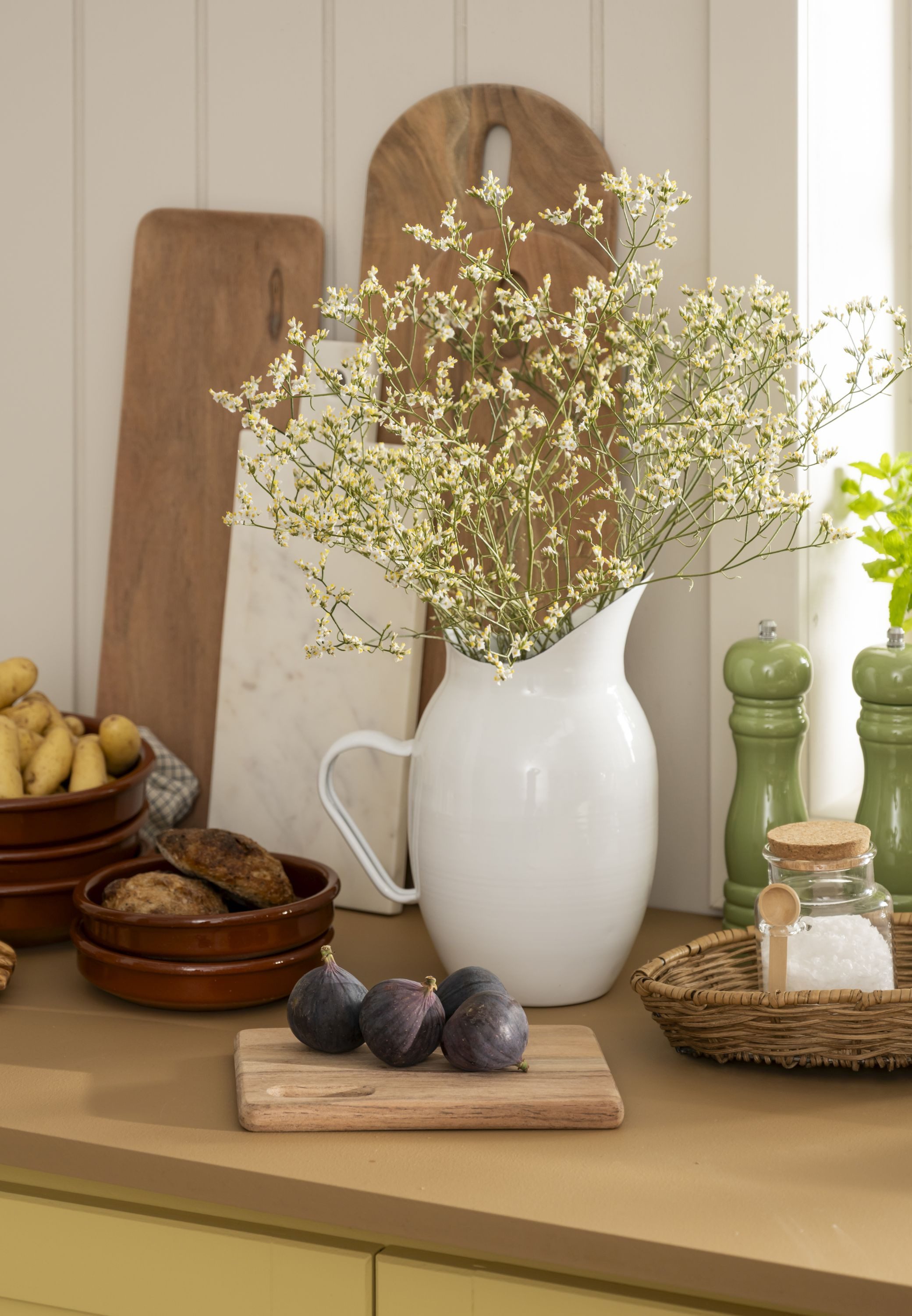 Ib Laursen Kanne Ib Laursen - Kanne Krug Vase Emaille Weiß 2,5 Liter Vintage Landhaus