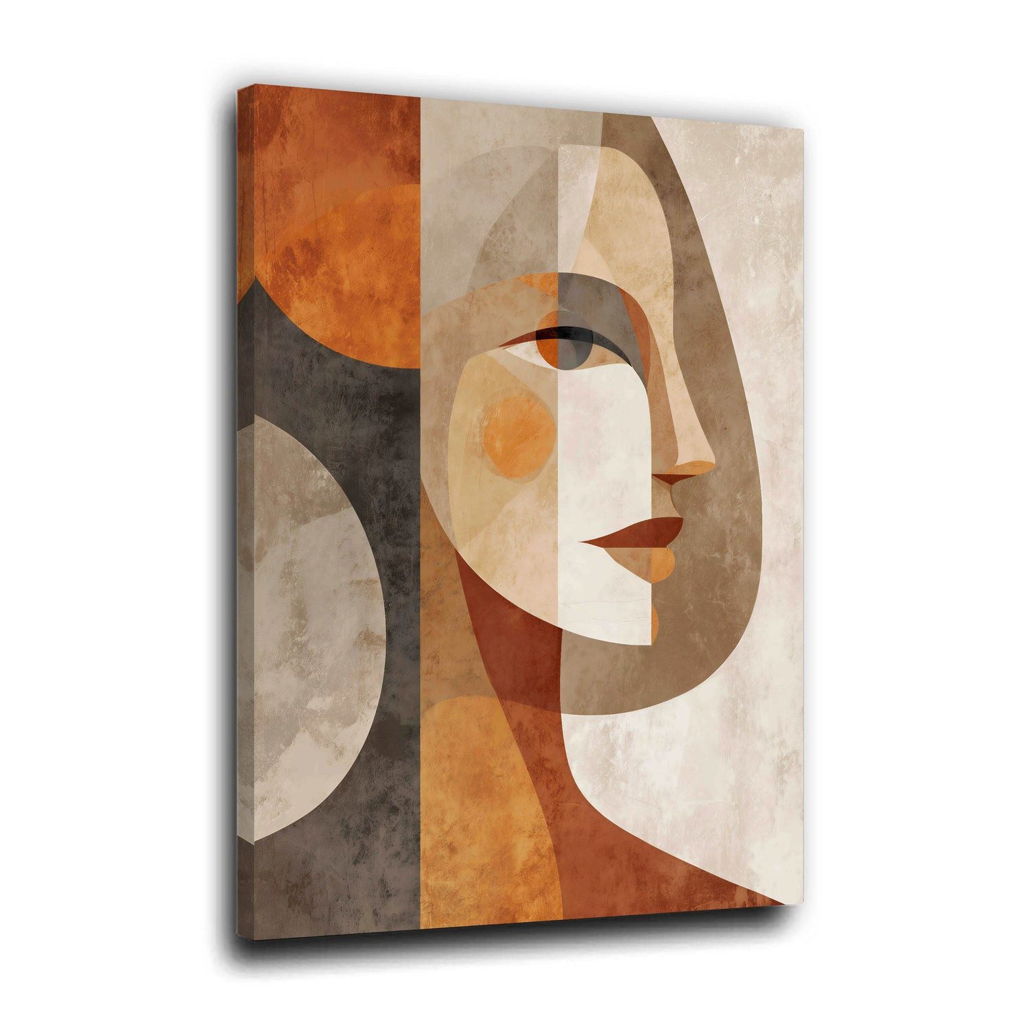 Artedinoi Leinwandbild Frau Porträt abstrakt braun beige Leinwandbild Wandbild Kunstdruck XL, Frauenporträt, braun-beige abstrakt