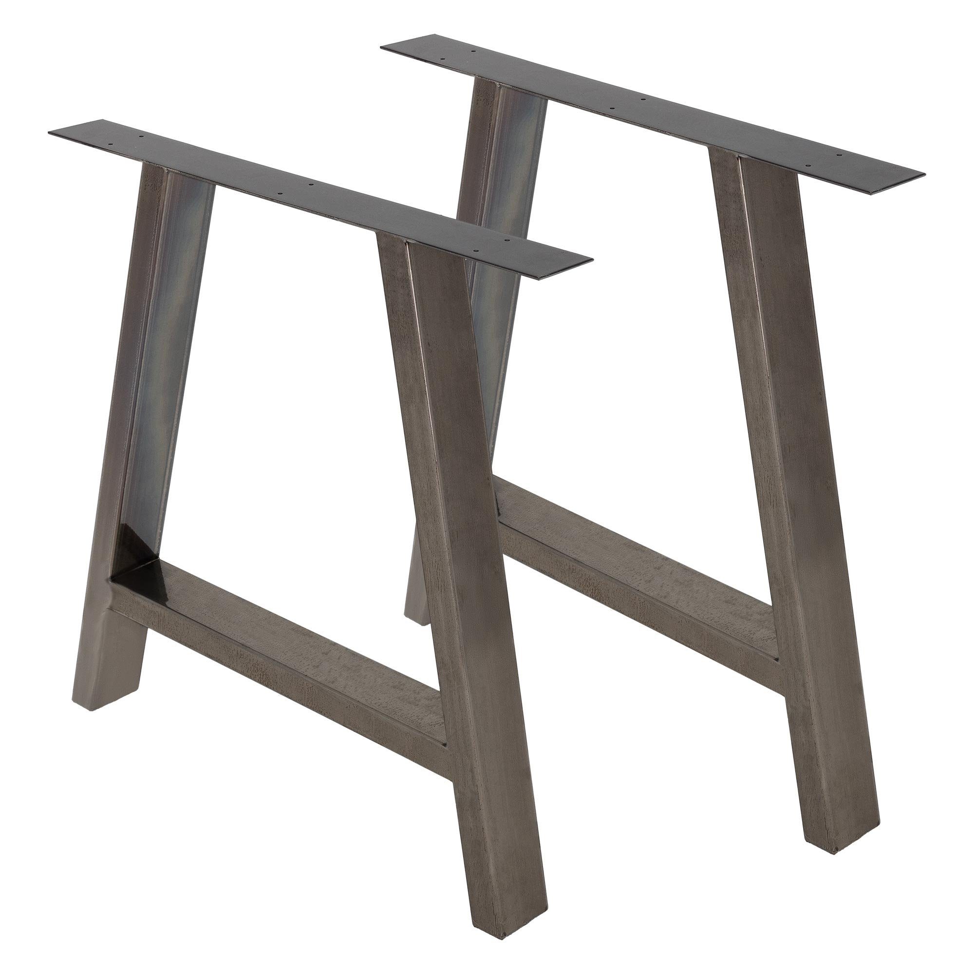 ECD Germany Tischbein Tischgestell Tischuntergestell pulverbeschichtetem Tischkufen Set A-Design Stahl aus A-Form 2er Industriedesign Möbelfüße, 70x725cm