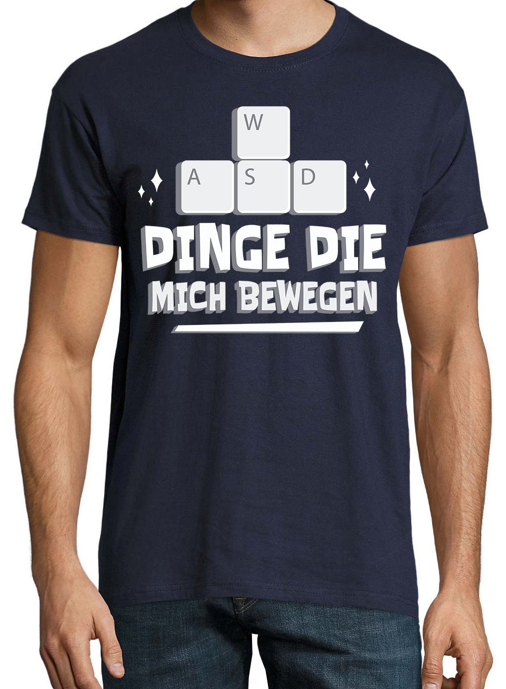 T-Shirt lustigem Navyblau Herren mit Die Bewegen Frontprint Youth Mich Gamer Shirt Designz Dinge