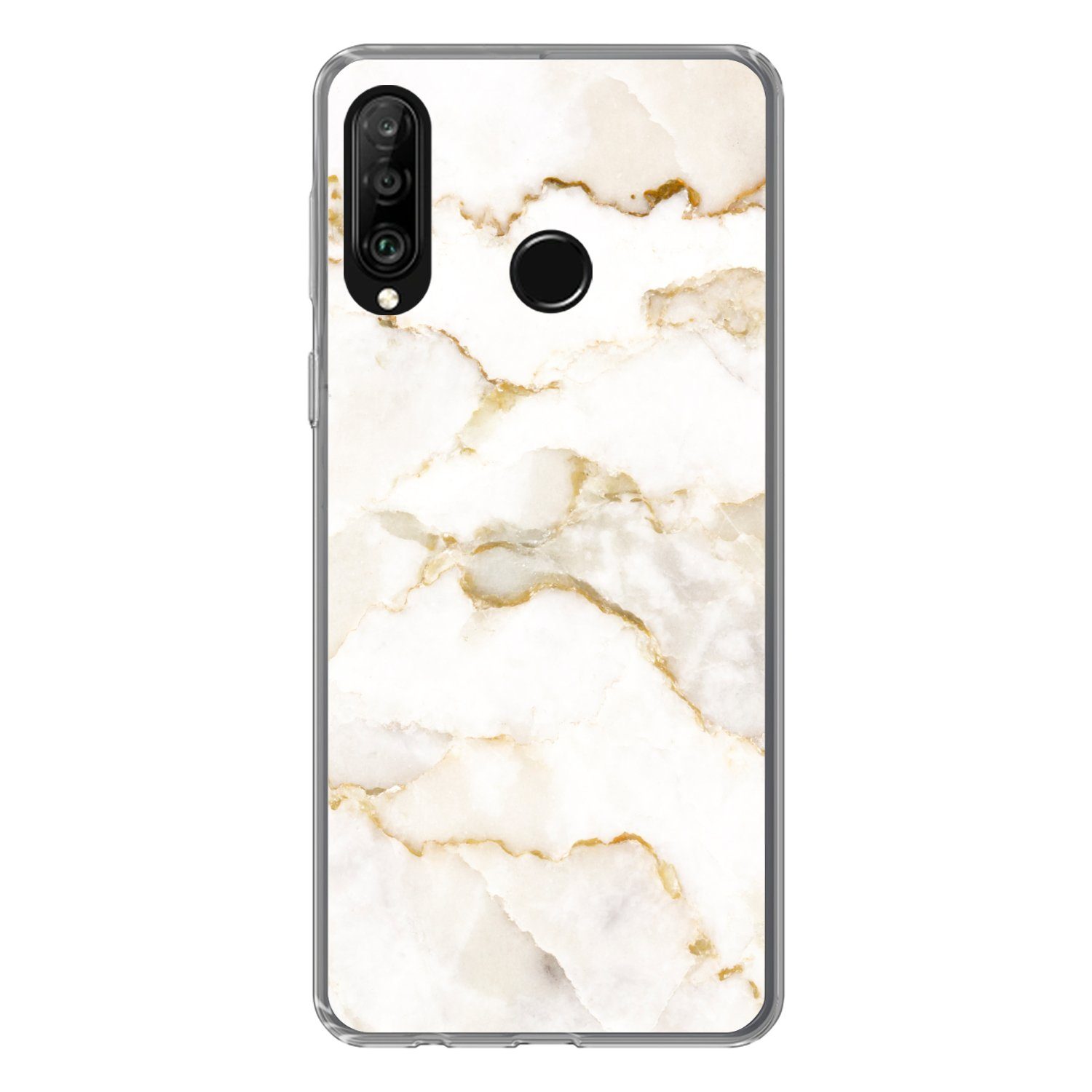 Handyhülle für Huawei P30 Lite Marmor - Limette - Gold - Luxus - Marmoroptik - We
