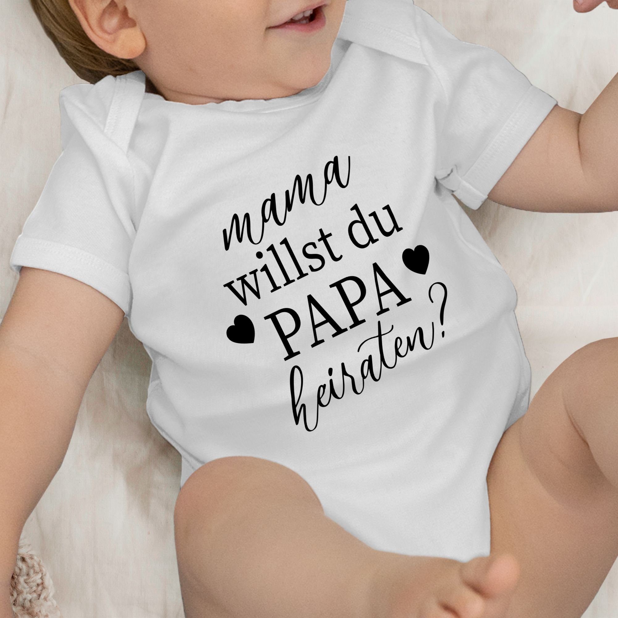 - - Mama Baby du Weiß Shirtracer Papa Shirtbody heiraten? 2 willst Hochzeit schwarz