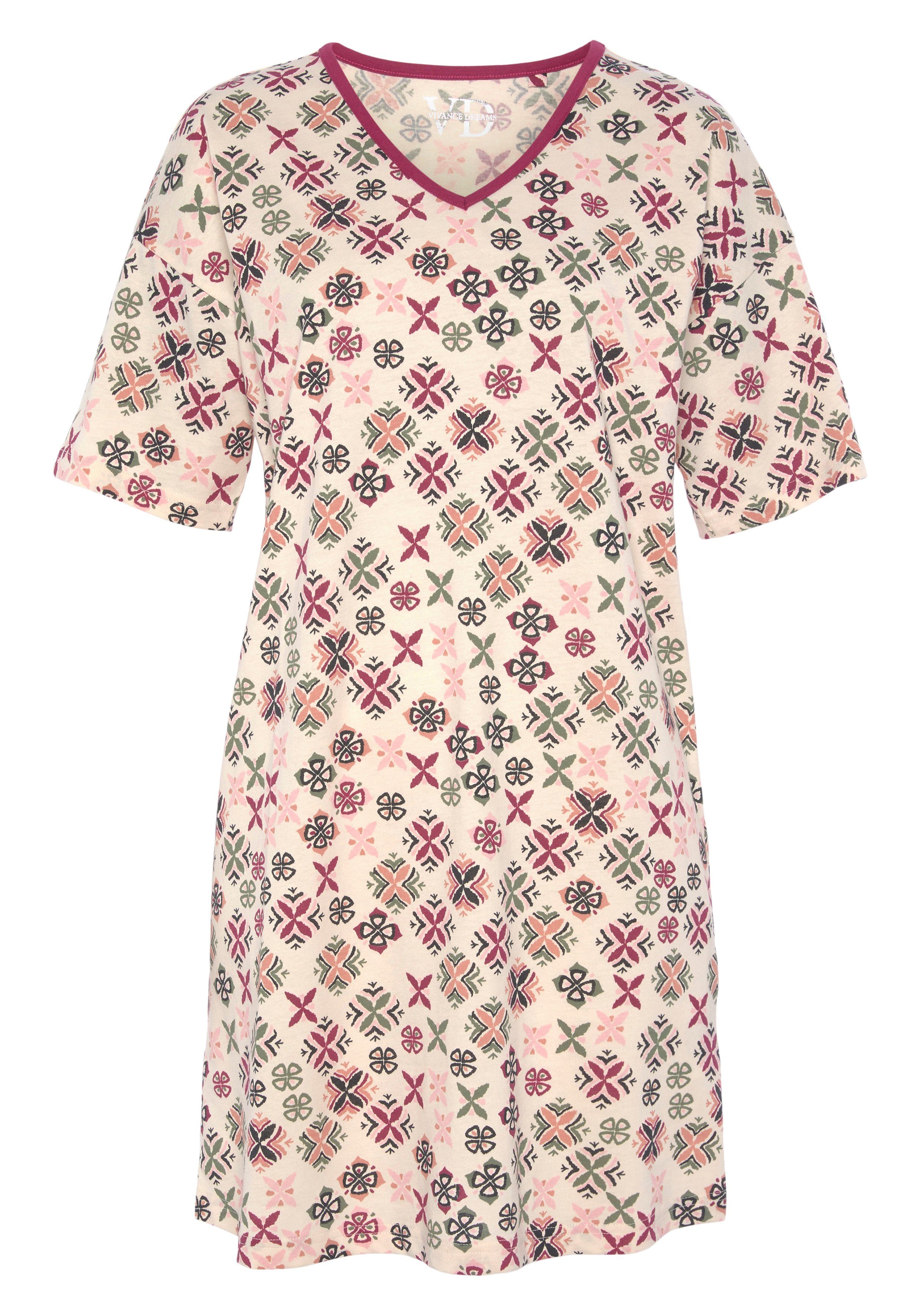 Vivance Dreams Nachthemd mit grafisch-floralem Alloverdruck. € 19,99