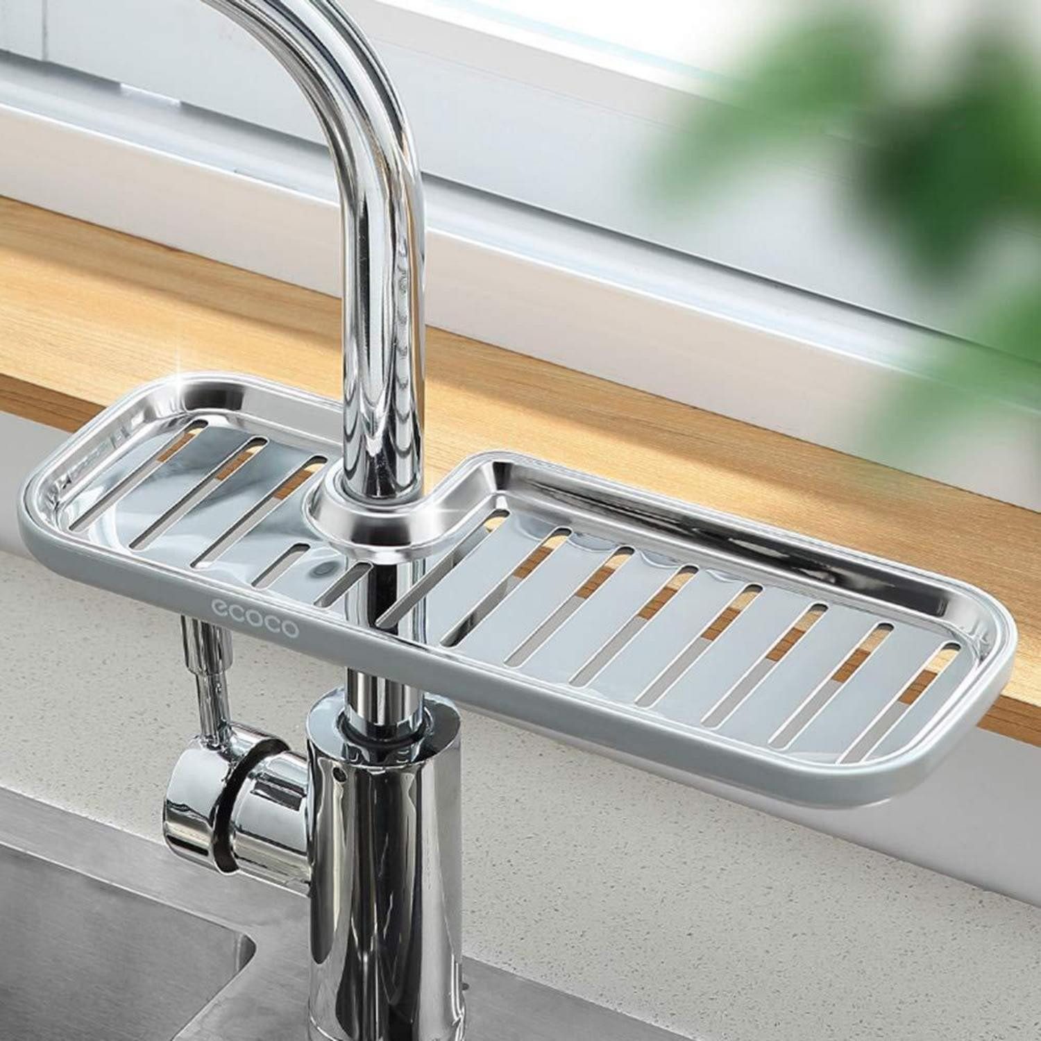 LuxusKollektion Duschregal Duschregal höhenverstellbar Edelstahl grau-lang, 1-tlg.