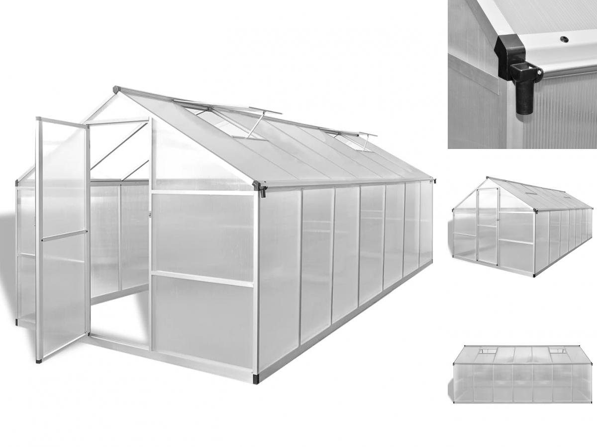 vidaXL Gewächshaus Gewächshaus Verstärktes Aluminium 10,53 m²  | Rabatt: 24%