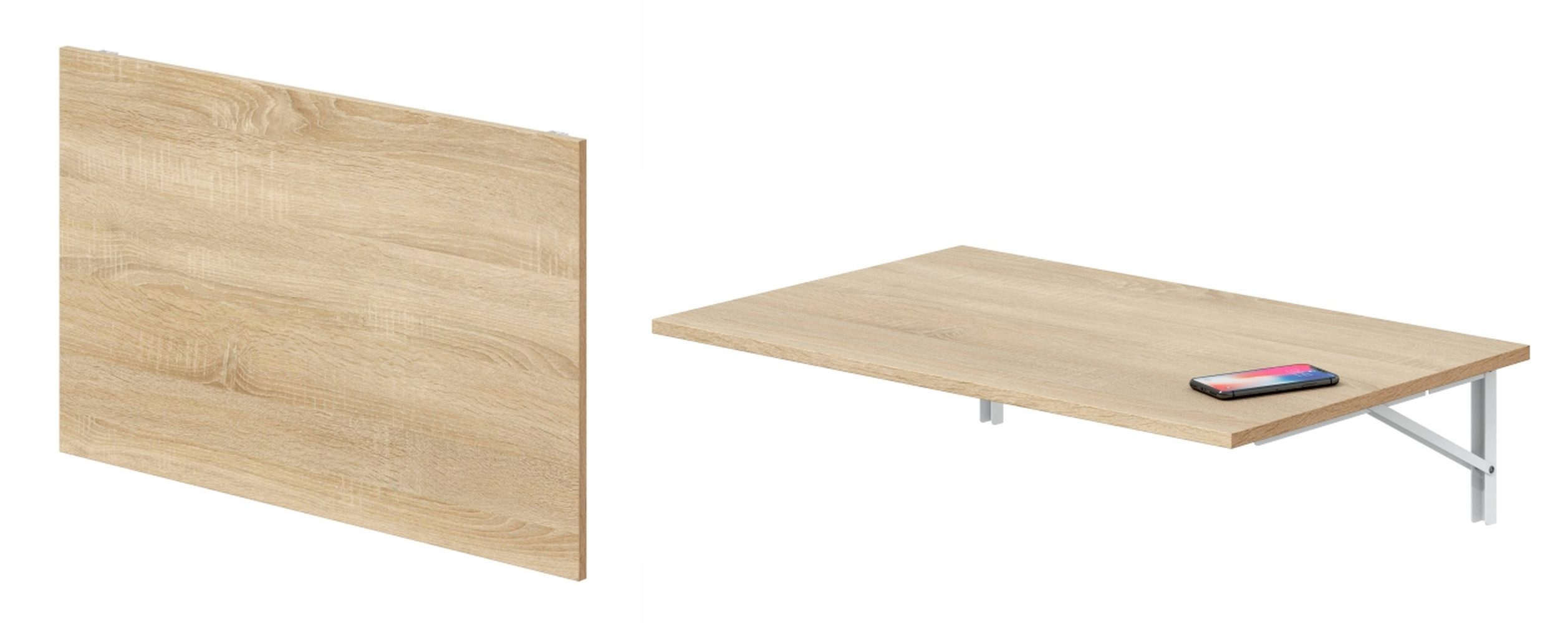 freiraum Klapptisch Wandklapptisch, in Canadian Eiche Dekor - 78x21x50 (BxHxT)