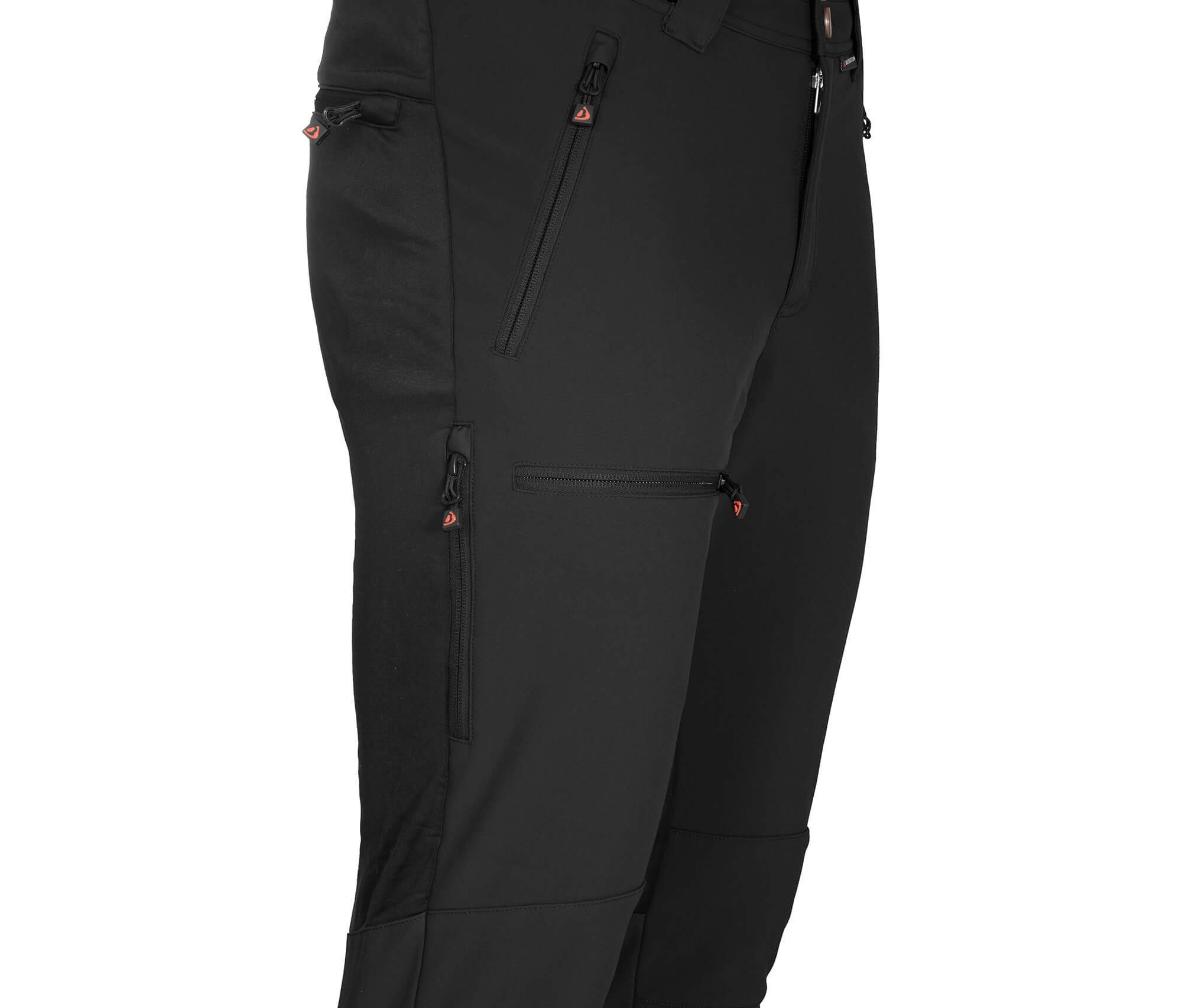 Bergson Outdoorhose LARVIK Innenfleece COMFORT Herren mit voll Softshellhose, schwarz elastischem warmem Kurzgrößen, und Gesäßeinsatz, (slim) Winter