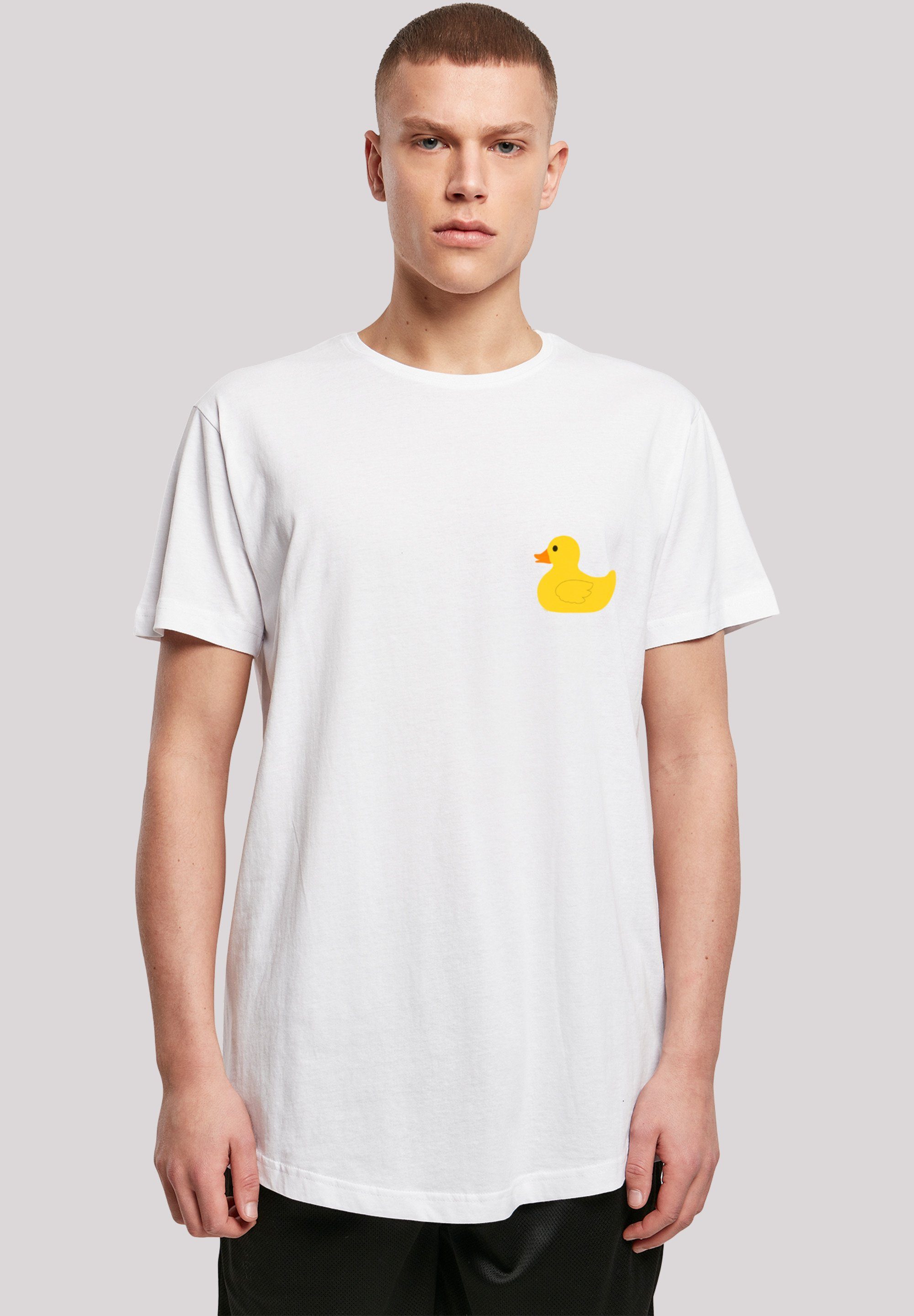 F4NT4STIC T-Shirt Yellow Rubber Duck LONG Print weiß