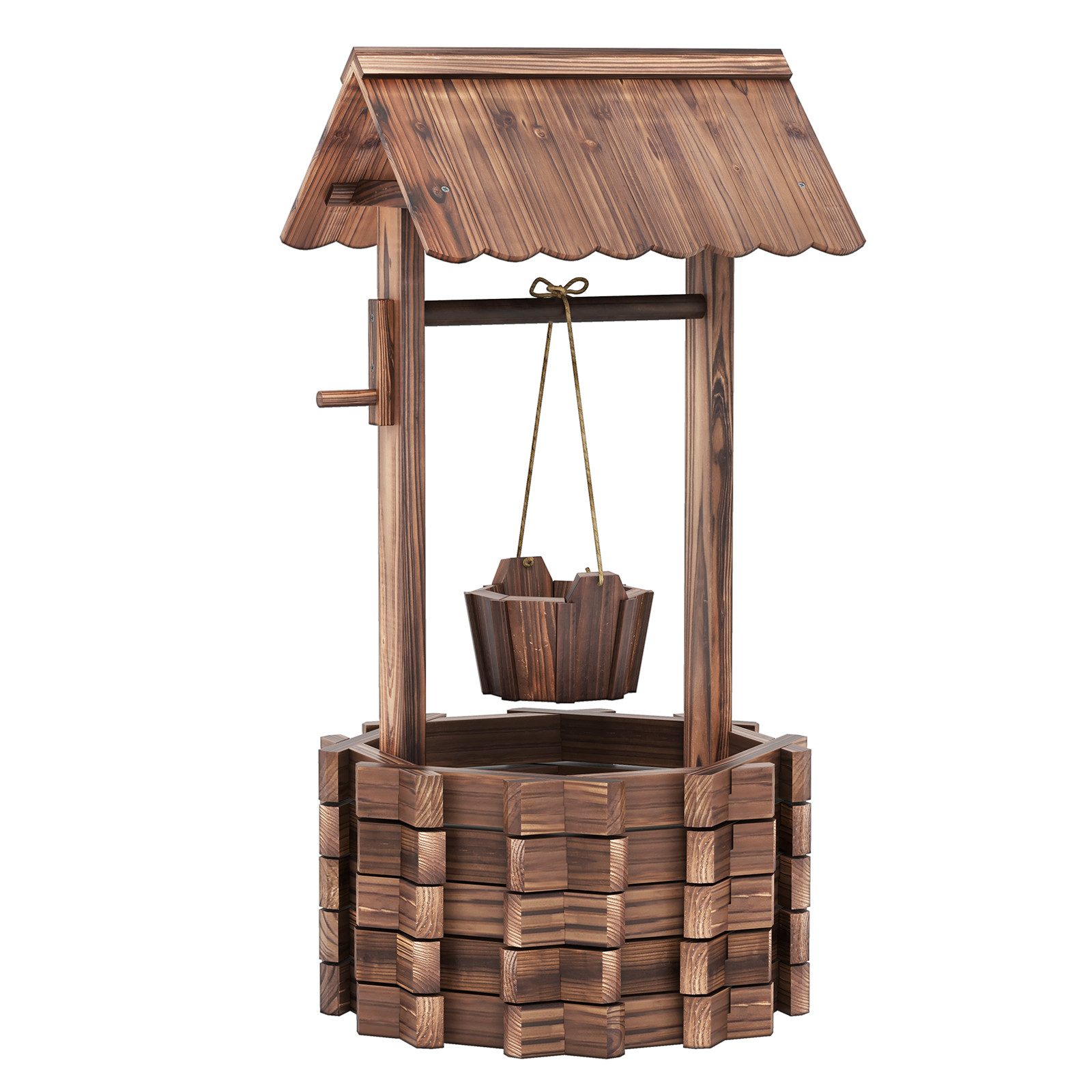 COSTWAY Gartenbrunnen, mit Dach, Garten Dekoration für Draußen Veranda günstig online kaufen