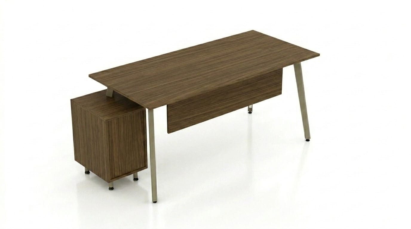 JVmoebel Schreibtisch Brauner Computertisch Designer Arbeitszimmer Tische Cheftisch, Made in Europa
