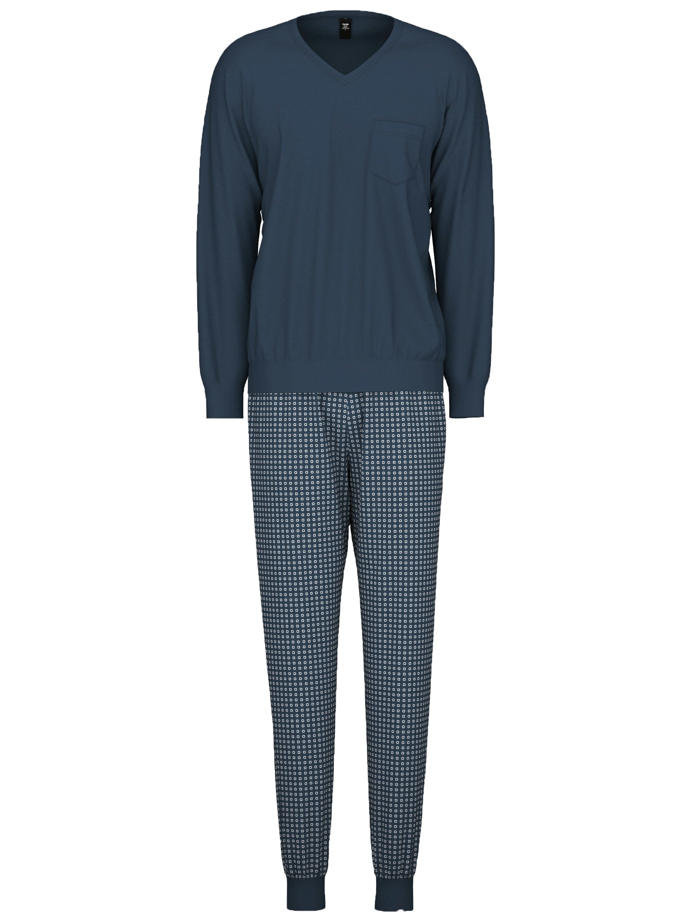 Calida Relax Imprint Pyjama, Lang, Herren, 100% Bau Produktbild-Vorschau 9