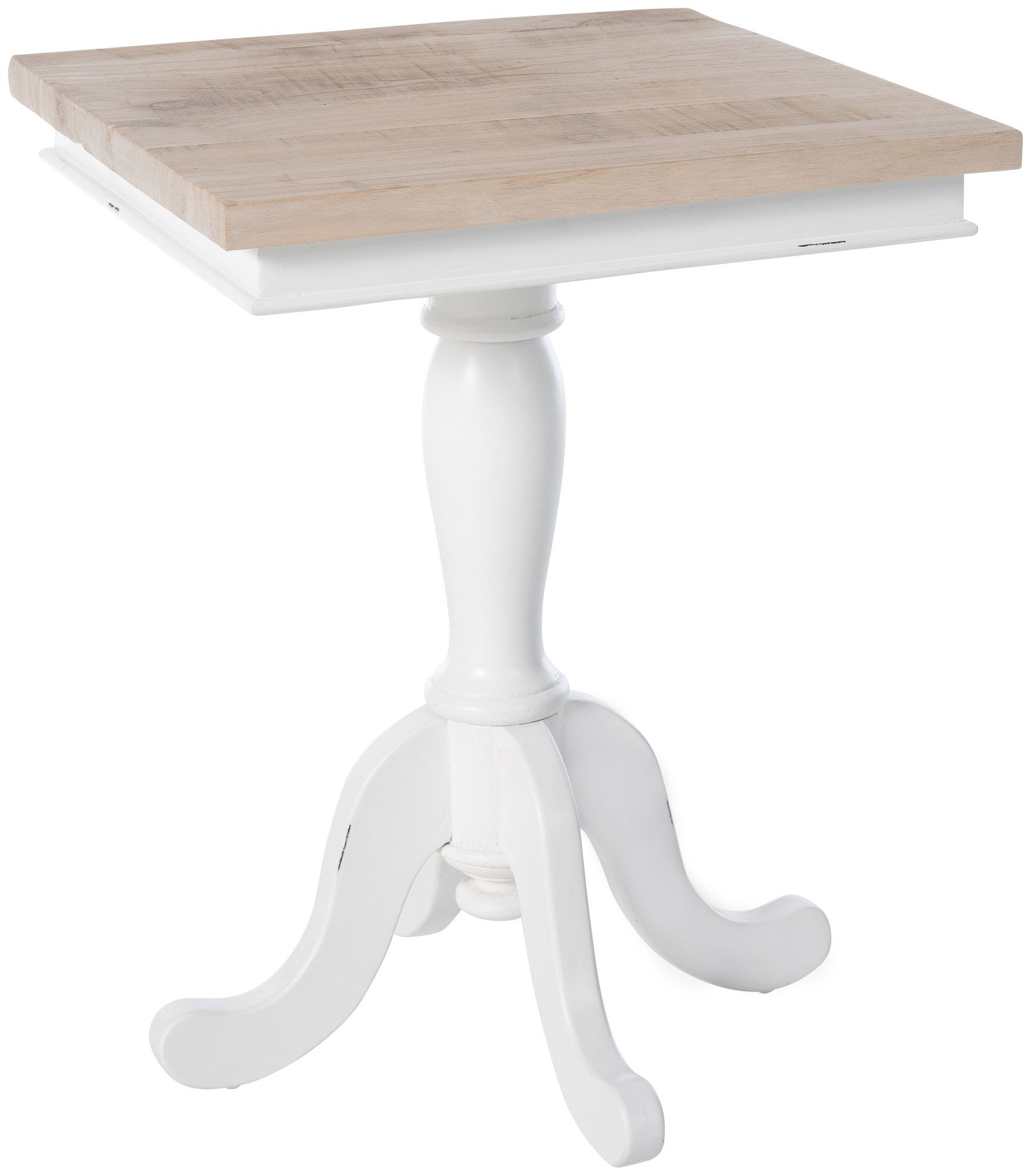furnicato Beistelltisch Goa Massivholz 70x75x70 cm natura/weiß (1-St)