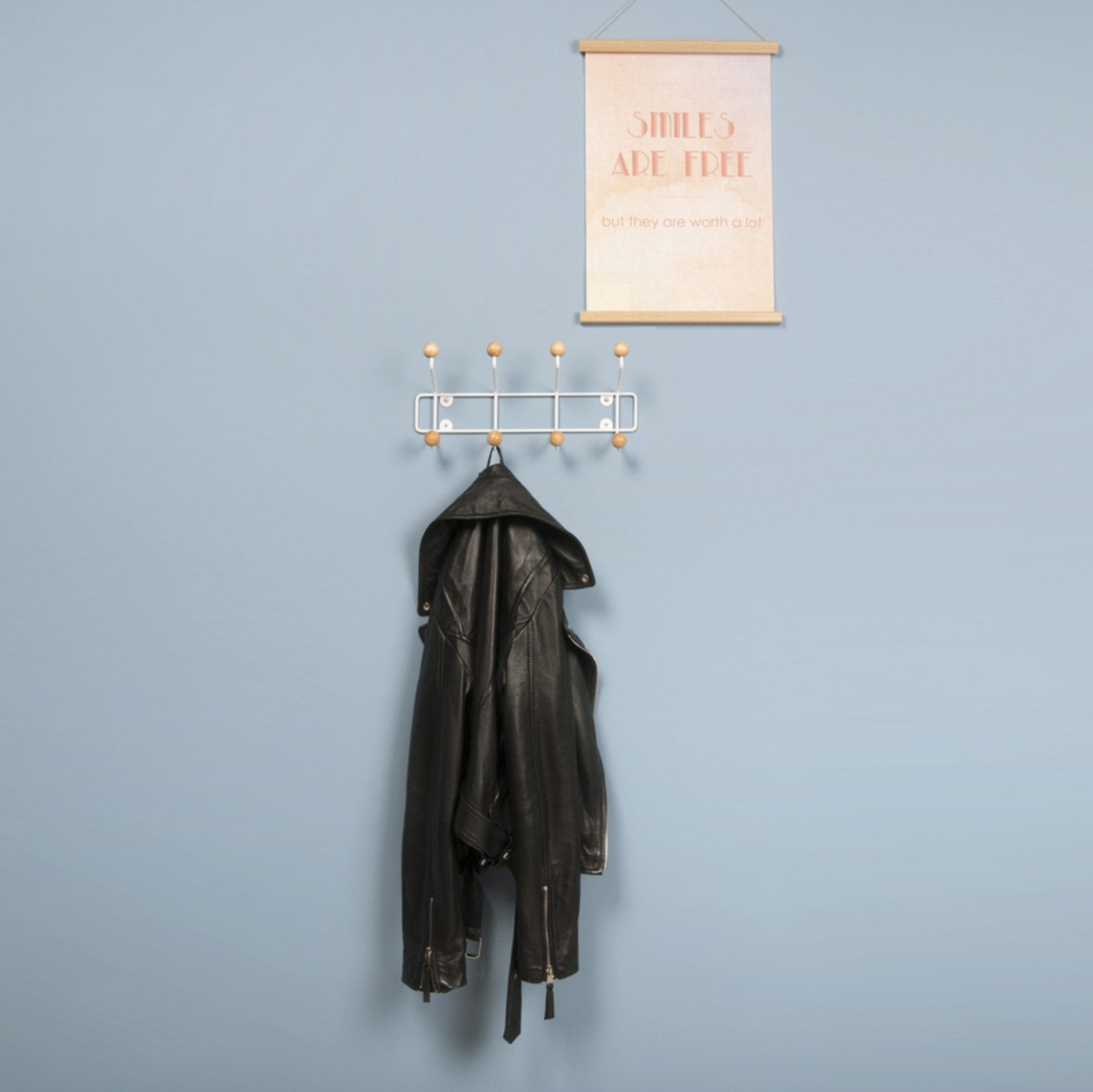 Present Time Garderobenhaken Saturnus Garderobe mit 8 Haken in Holzoptik günstig online kaufen