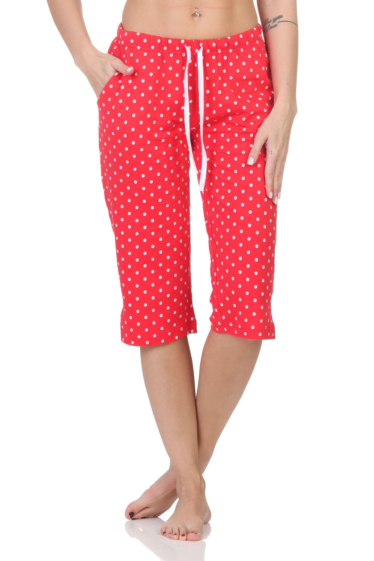 Normann Relaxanzug Damen Schlafanzug Pyjama Capri-Hose 3/4-lang - perfekt zu kombinieren