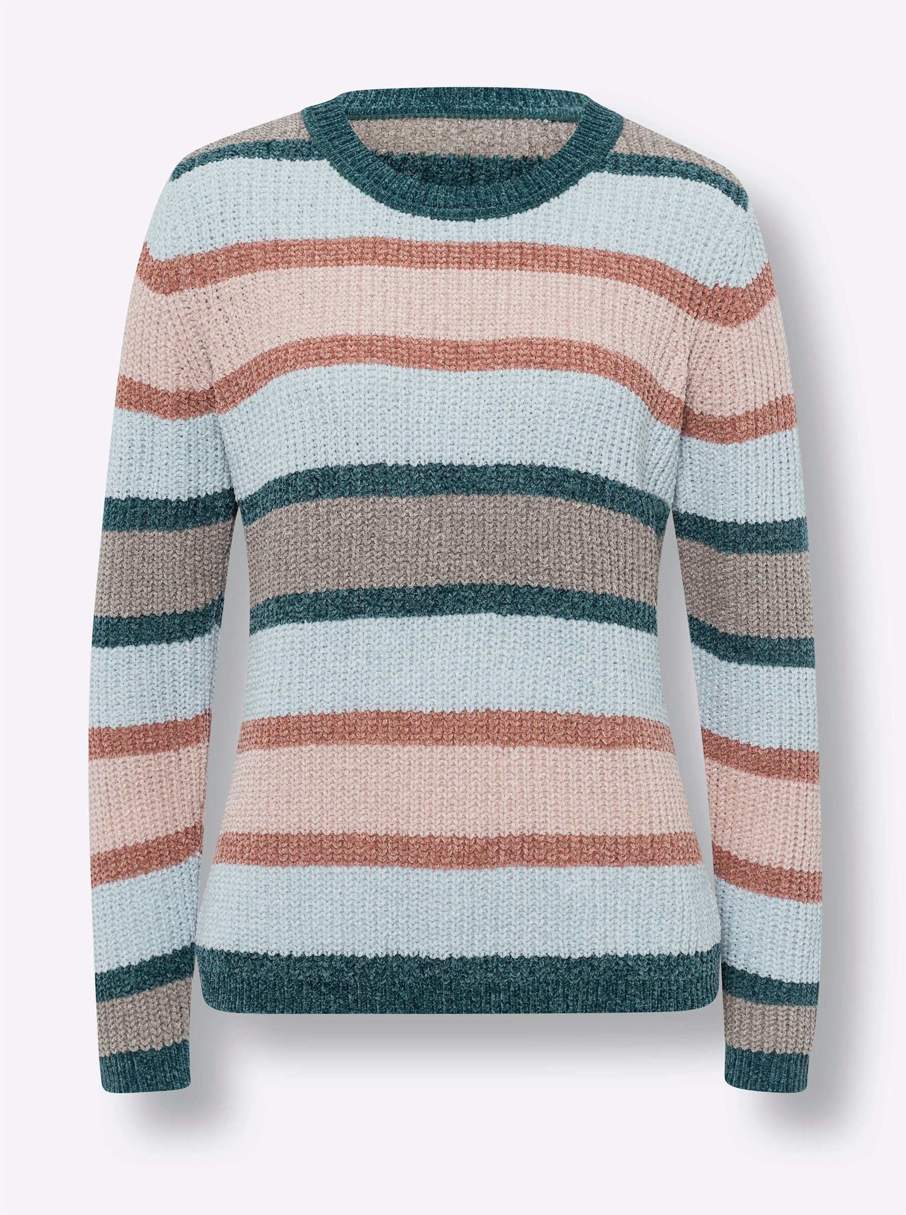 Strickpullover Rundhals-Pullover Langarm