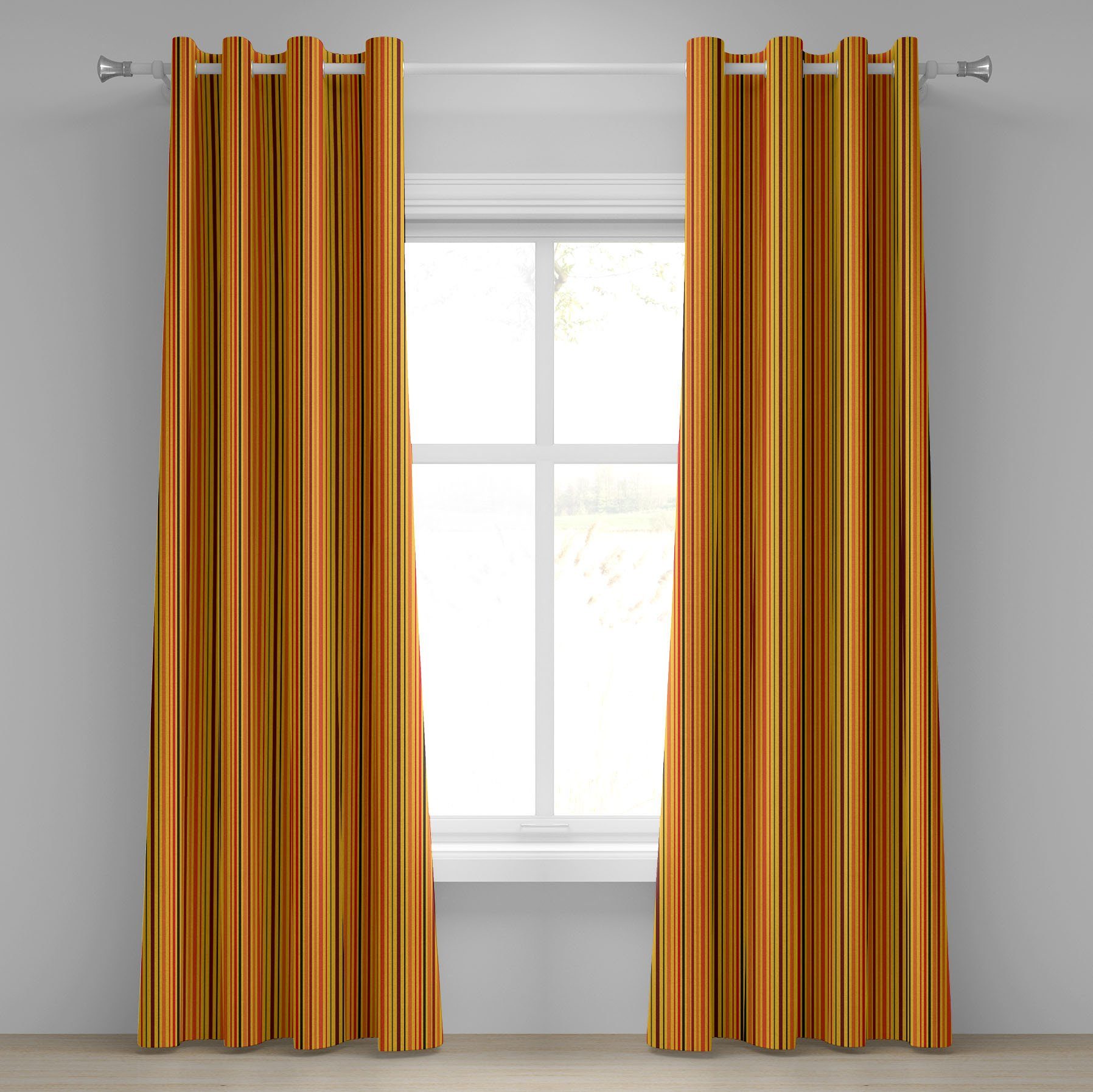 Gardine Dekorative 2-Panel-Fenstervorhänge für Schlafzimmer Wohnzimmer, Abakuhaus, Abstrakt Vibrant Vertikale Linien