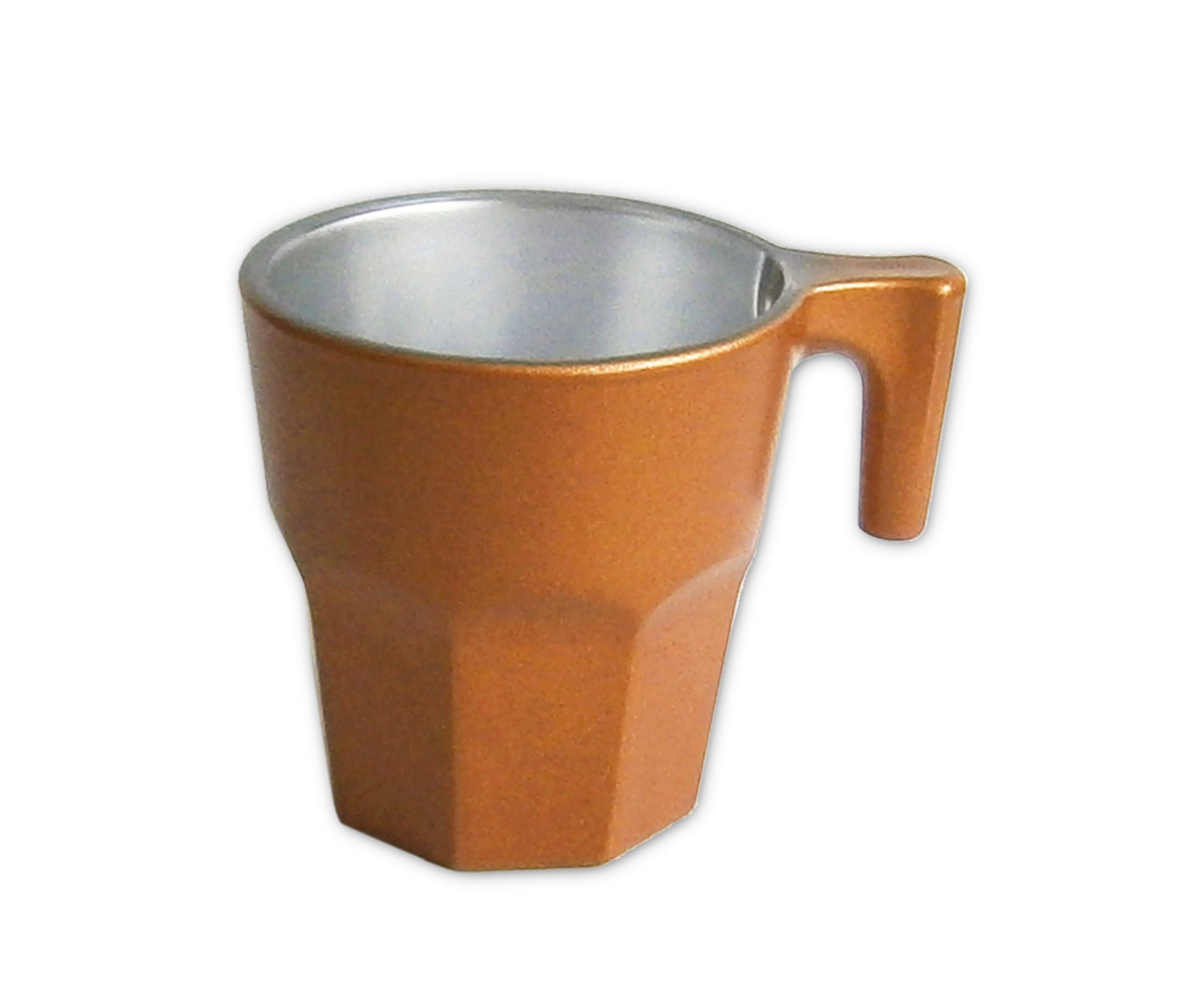 Casablanca 50 Kaffeebecher Glas Metallic Henkel Tee Tasse Becher Tasse mit 4x (Orange-Metallic), KAFFEETASSE