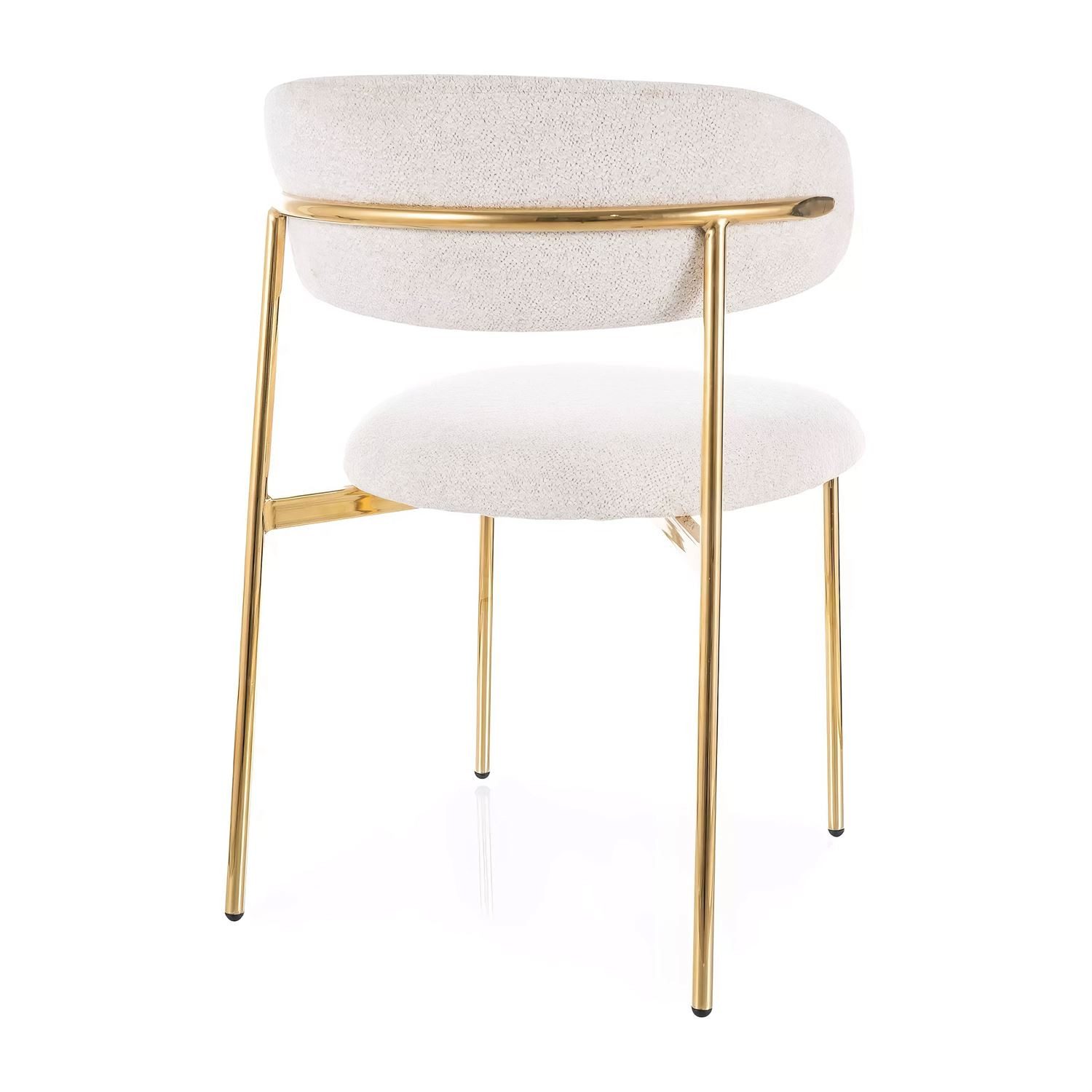 Lookway Polsterstuhl ELYSE GOLD Stuhl in Beige mit goldfarbenen Metallbeinen, 56x80x46 cm – Bild 5 von 5