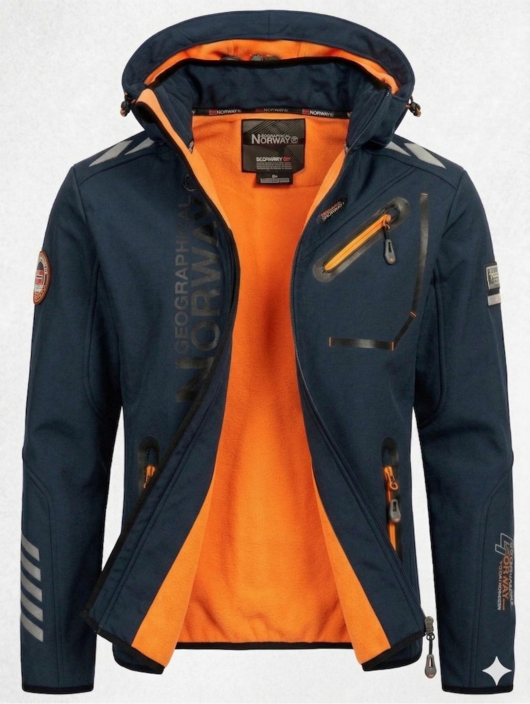 Geographical Norway Softshelljacke Herren Herbst Winter Jacke Softshell Outdoor Übergangsjacke (Packung, 1-St) Mit Kaputze 3XL Bis 7XL