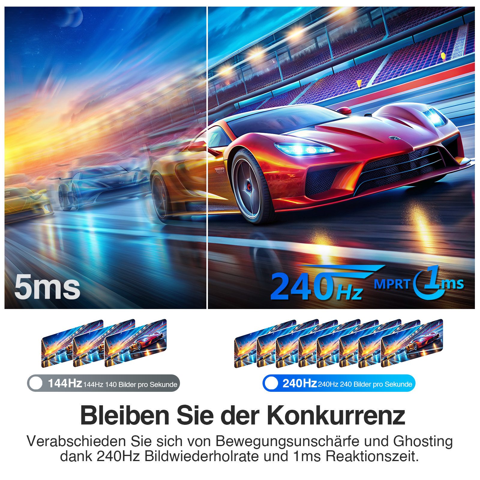 Z-EDGE 34 Zoll 1500R Curved Monitor 240Hz, höhenverstellbarer Standfuß Curved-Gaming-Monitor (86,36 cm/34 ", 3440 × 1440 px, UWQHD, 1 ms Reaktionszeit, 240 Hz, VA‑Panel, VA-Panel 1ms MPRT FreeSync HDR VESA‑kompatibel)