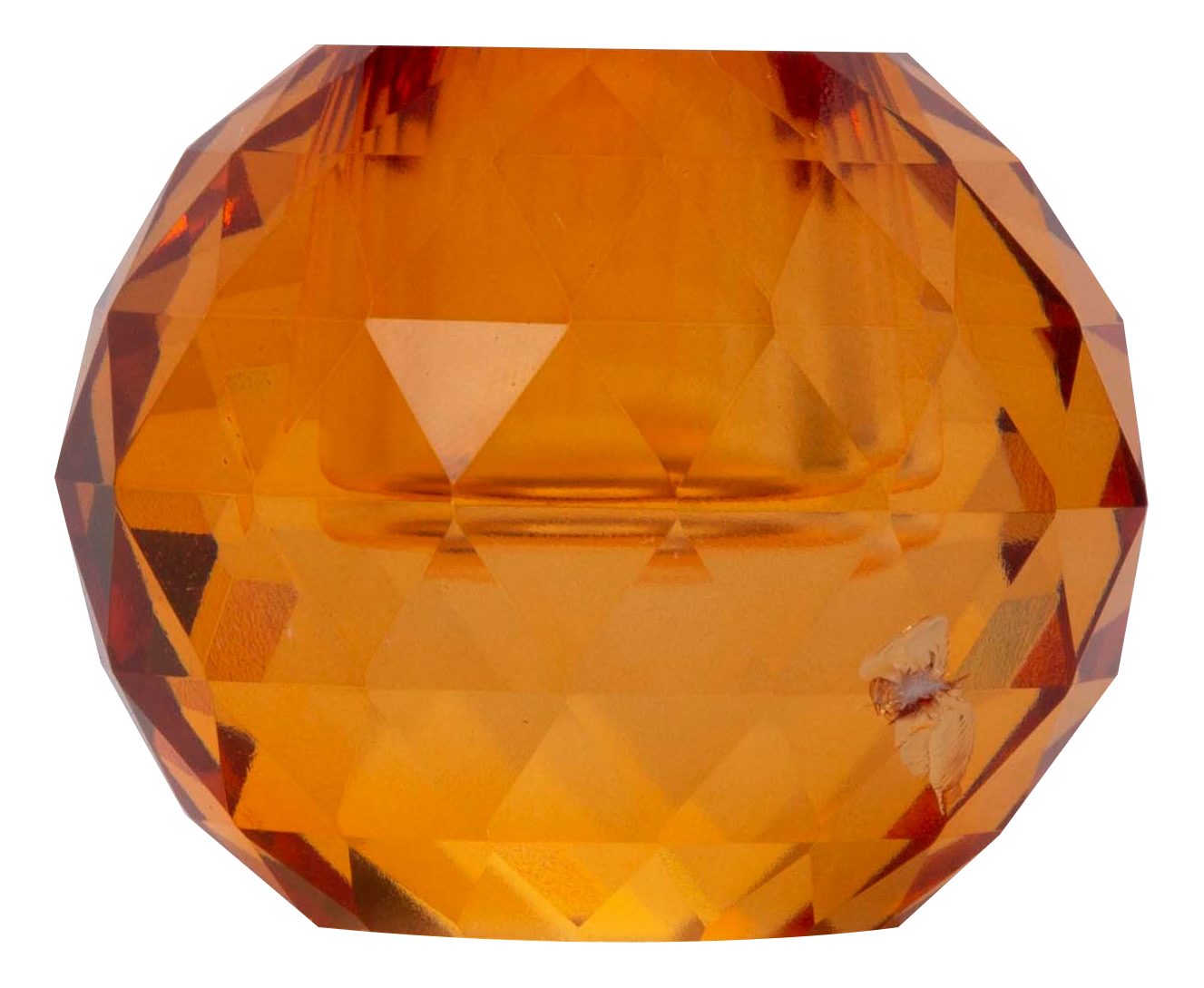 EJA International Kerzenhalter Kristallhalter - Bernstein (1 St), 4,5 x 6 x 6 cm