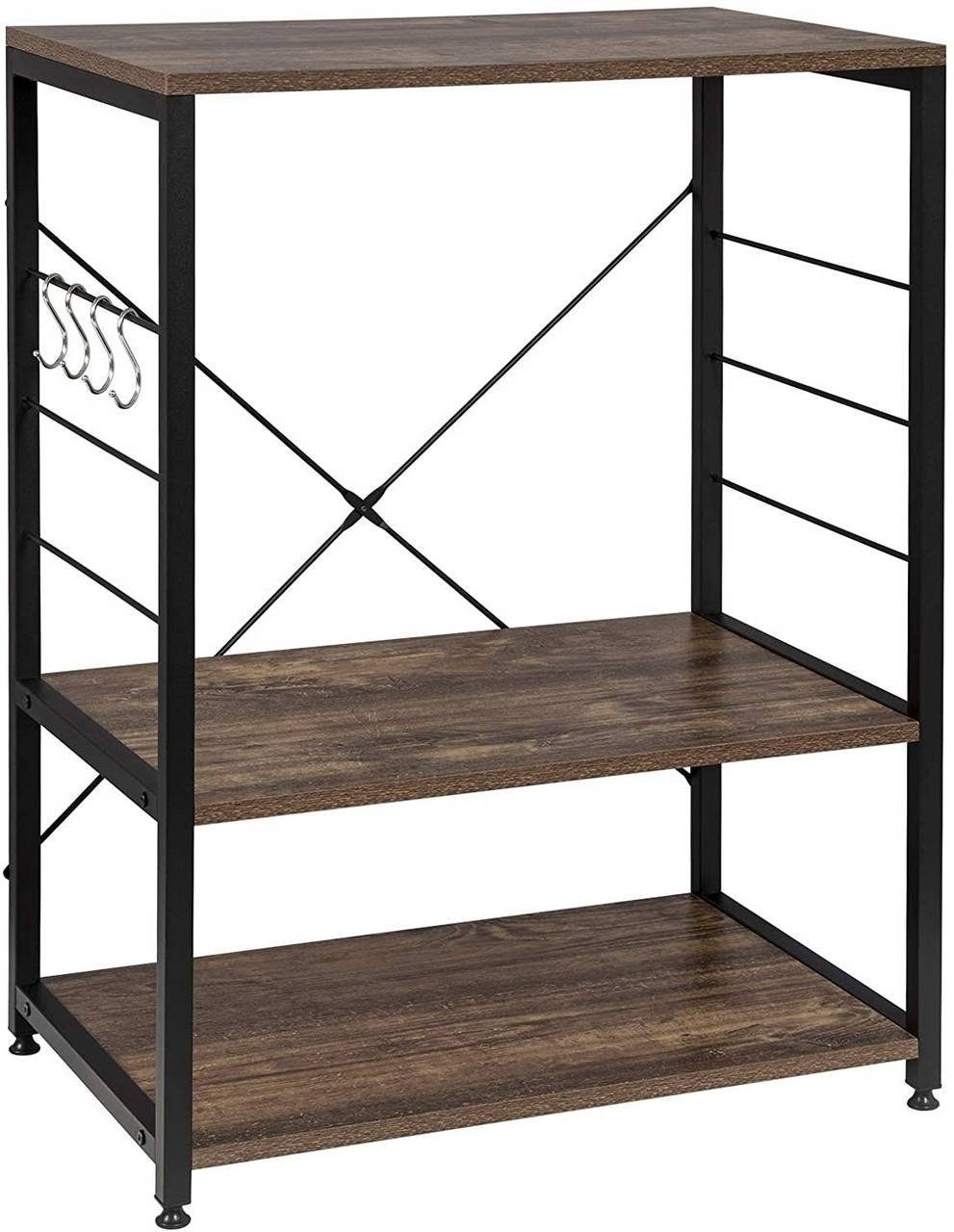 Woltu Standregal, 1-tlg., Standregal aus Holz & Metall mit 3 Ablagen für Kü günstig online kaufen