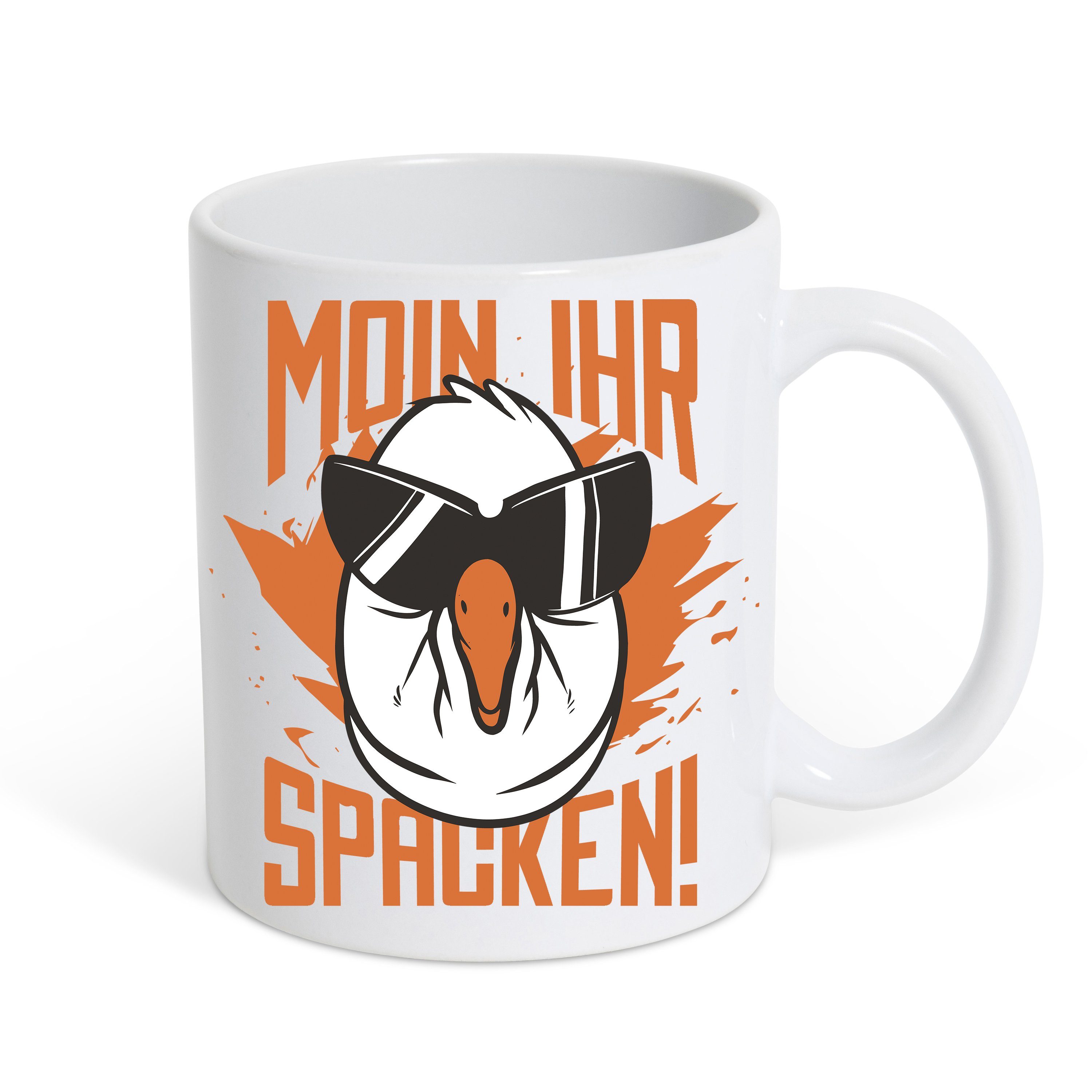 Youth Designz Weiß lustigem Ihr Print Spacken Geschenk, Moin Kaffeetasse Keramik, Tasse mit