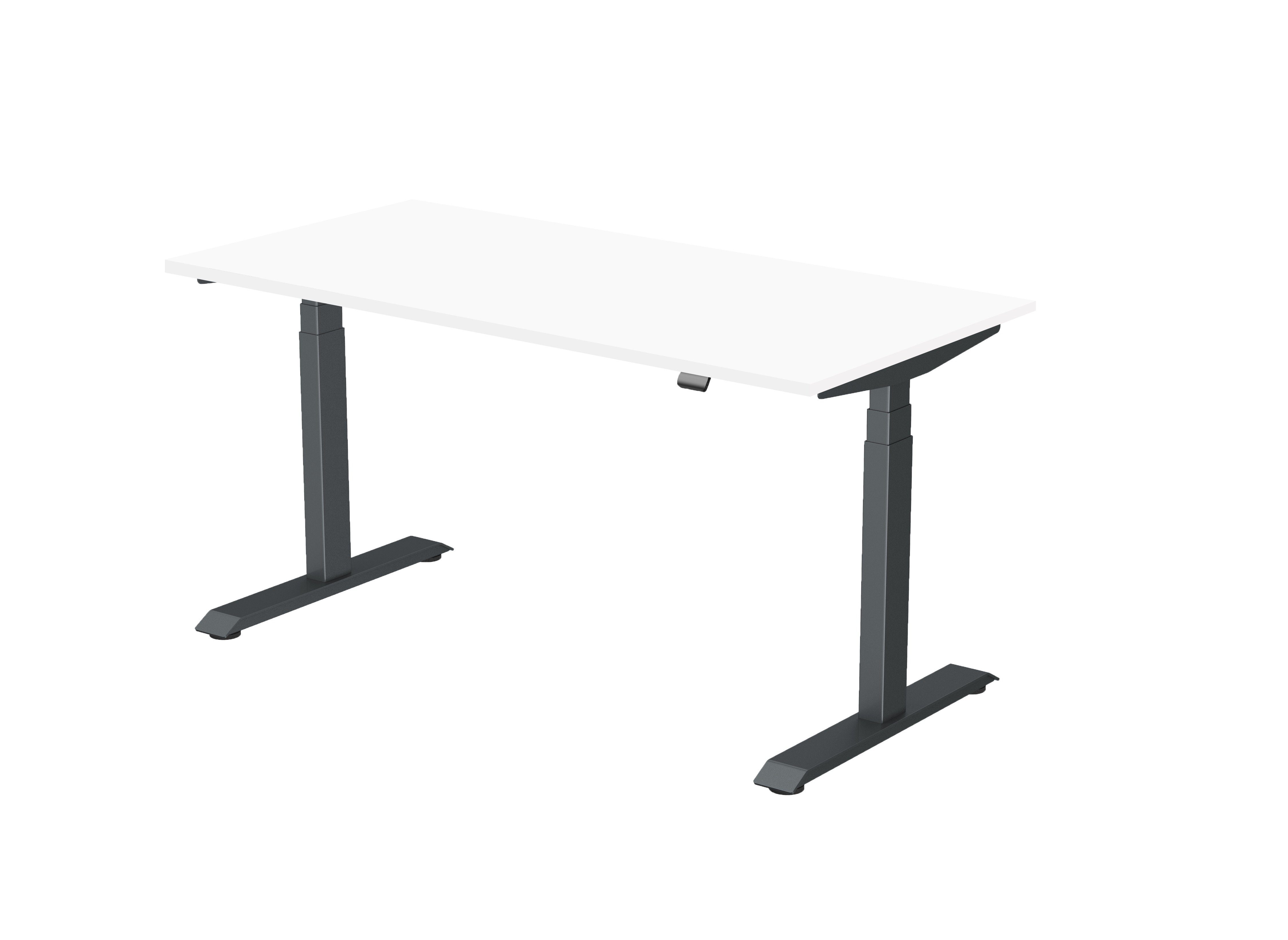 Schreibtischgestell Elektrisch Höhenverstellbares Lite-Komplett | schwarz hibitaro weiß Schreibtisch