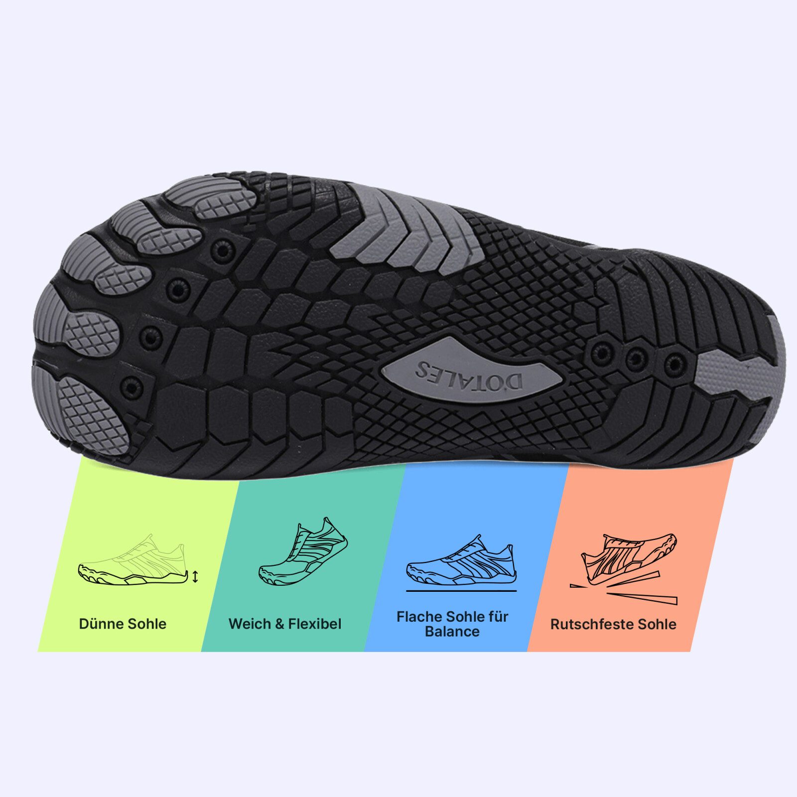 DOTALES Flowstep Barfußschuhe Damen & Herren, Flowstep Barfußschuhe Barfußschuh Das Original-Barfuß Sneaker, Minimalschuhe, Schnellverschluss
