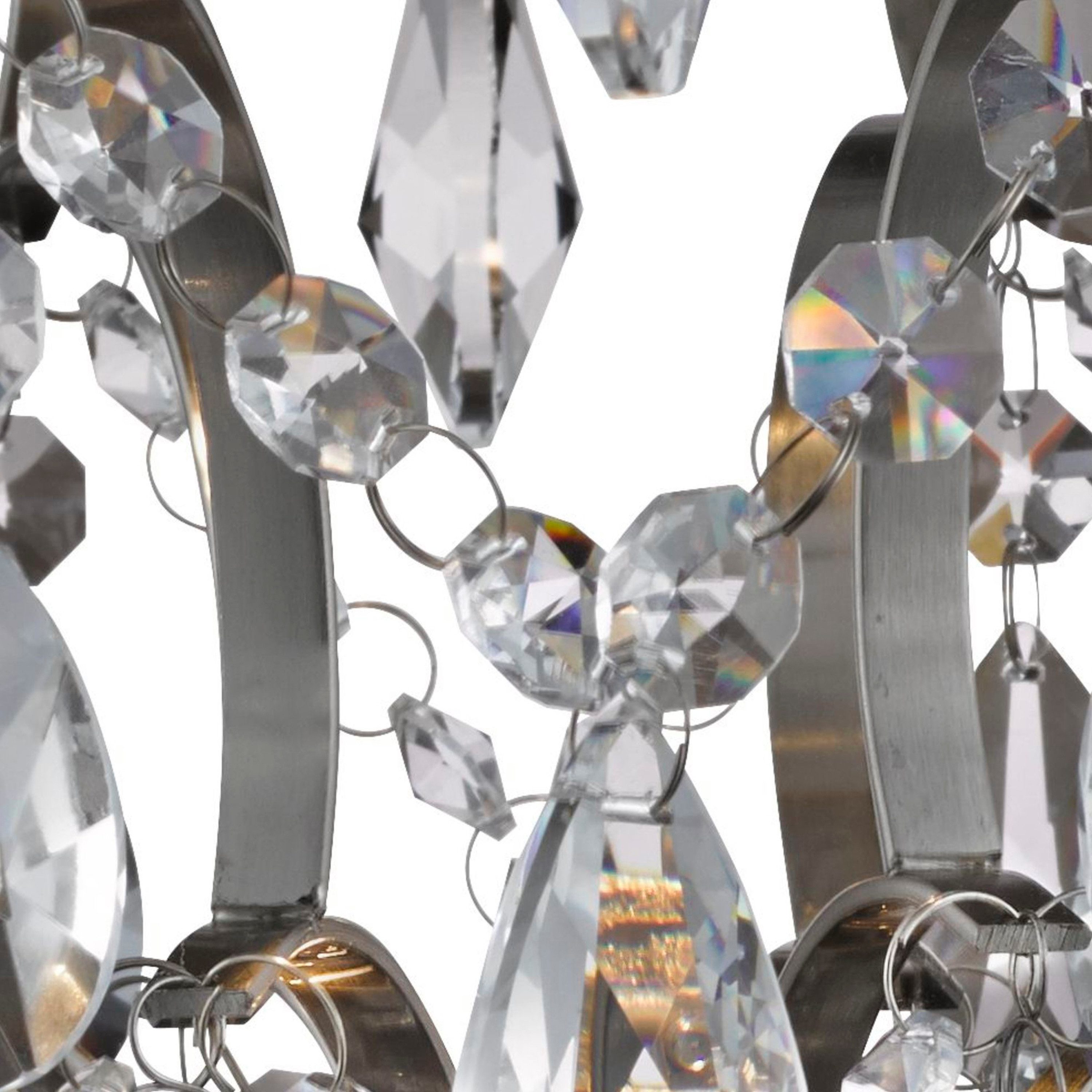 Searchlight Deckenleuchte Belle Chandelier - Chrome Metal & Clear Crystal, Leuchtmittel wechselbar