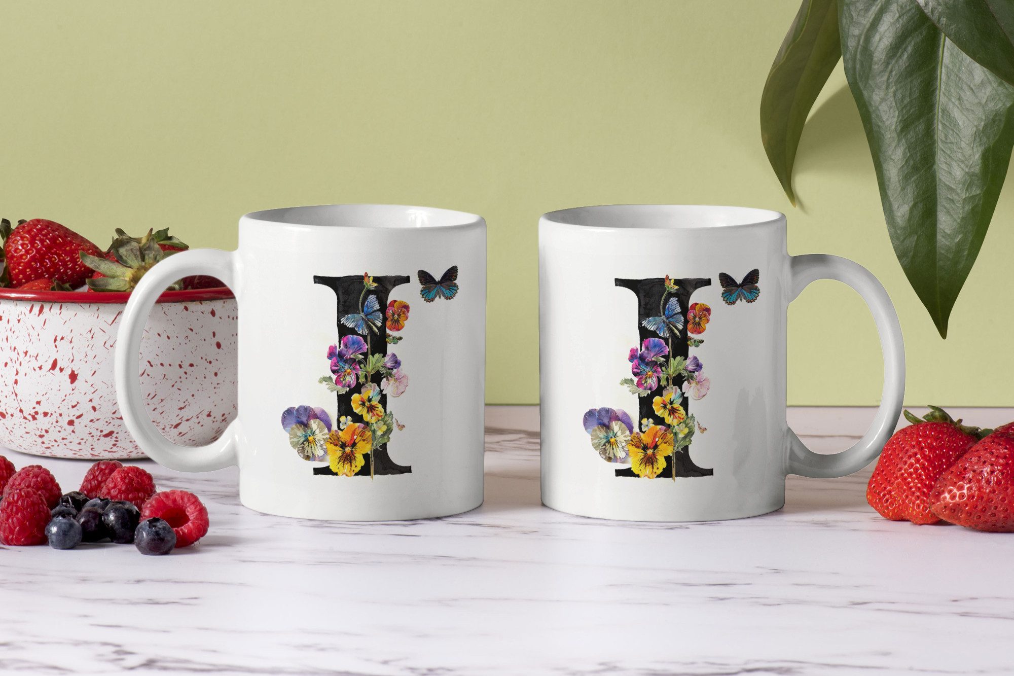 WS-Trend Tasse Name A bis Z Blumen Schmetterlinge Kaffeetasse Teetasse Geschenkidee, Keramik – Bild 2 von 2