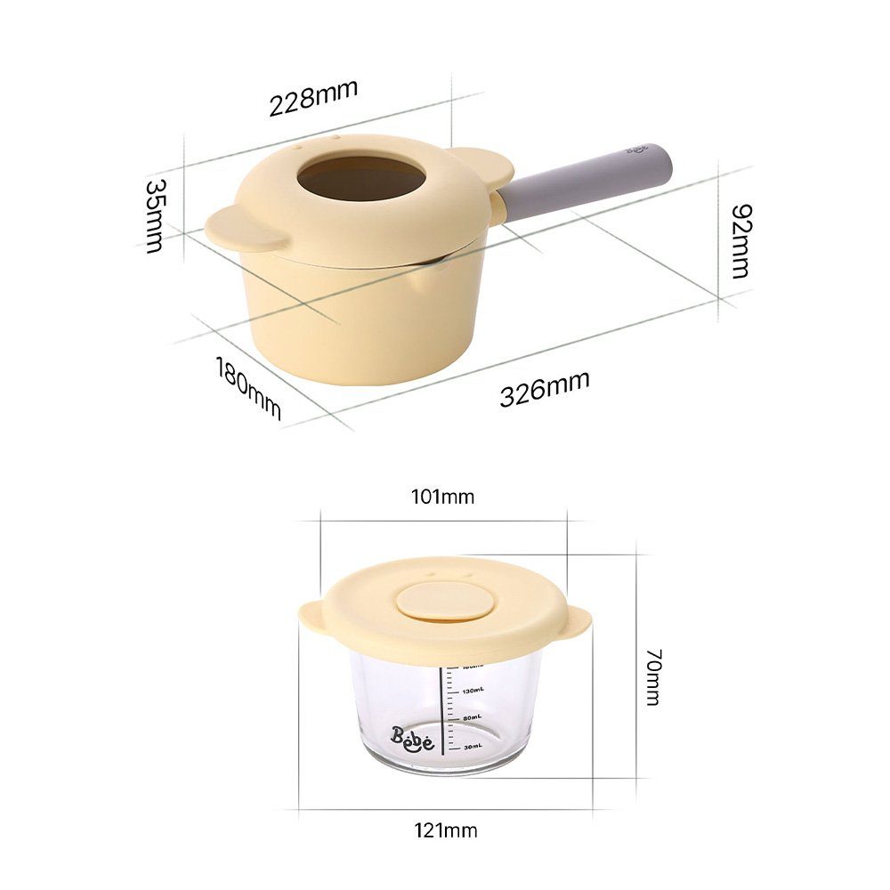 NEOFLAM® Kochtopf BÉBÉ Kochtopf 18cm Set - Gelb, Aluminiumguss (4-tlg)