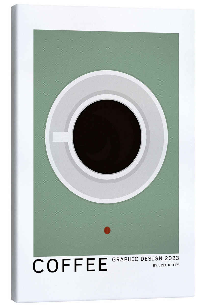 Posterlounge Leinwandbild Lisa Ketty, Coffee - Graphic Design, Küche Minimalistisch Grafikdesign