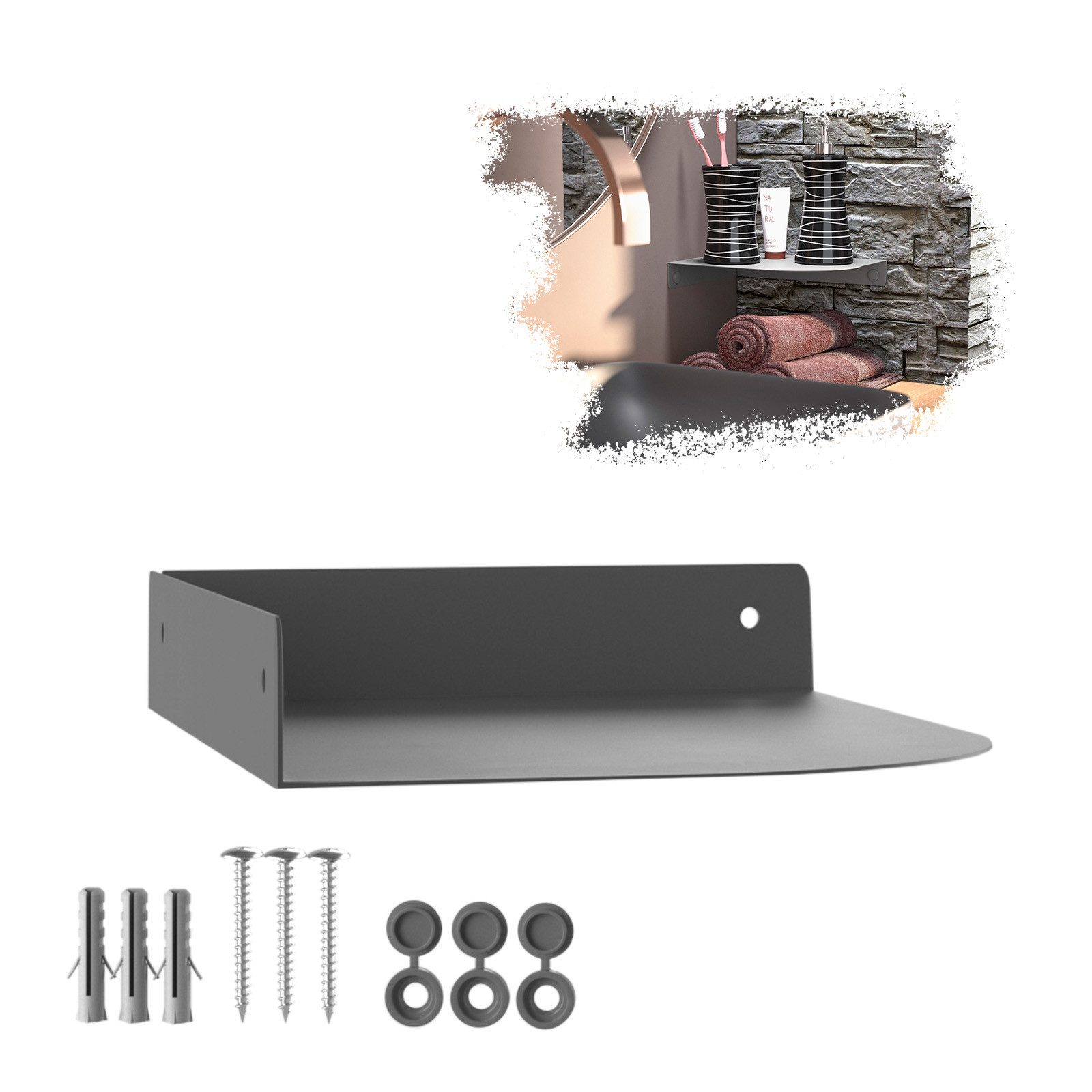 SO-TECH® Wandregal Eckregal HOVER 20/30 x 15/20 x 3 cm inkl. Befestigungsse günstig online kaufen