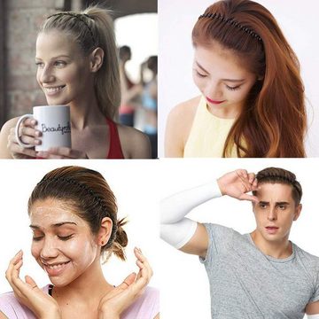 SOTOR Haarband Haarreifen Damen Männer, Zickzack Haarreif, Hair Band, 10 Stück, 10-tlg., Allergien vorbeugen wasserdicht