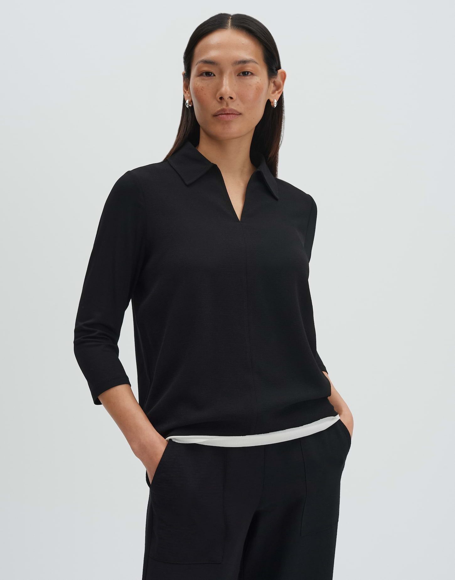 someday Poloshirt Keora Poloshirt aus Webware mit weichem Griff Schmale Pas günstig online kaufen