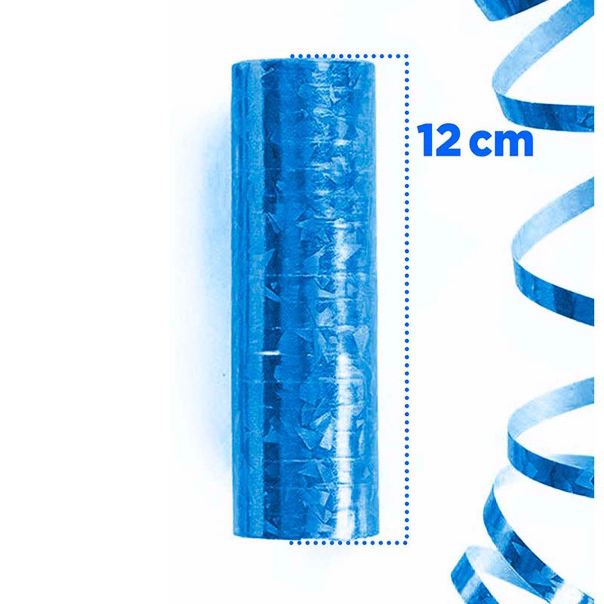 Party Marty Luftschlange Luftschlangen 'Holografisch' 4m / 5 Rollen, Blau