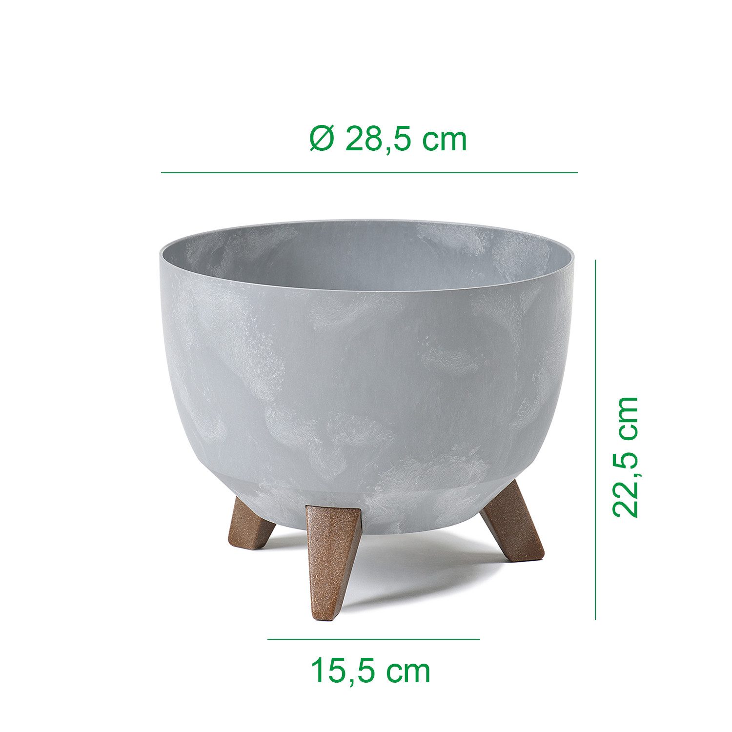 KAGM Pflanzschale Blumenschale mit Füßen Blumentopf in Betonoptik (Einsatz)