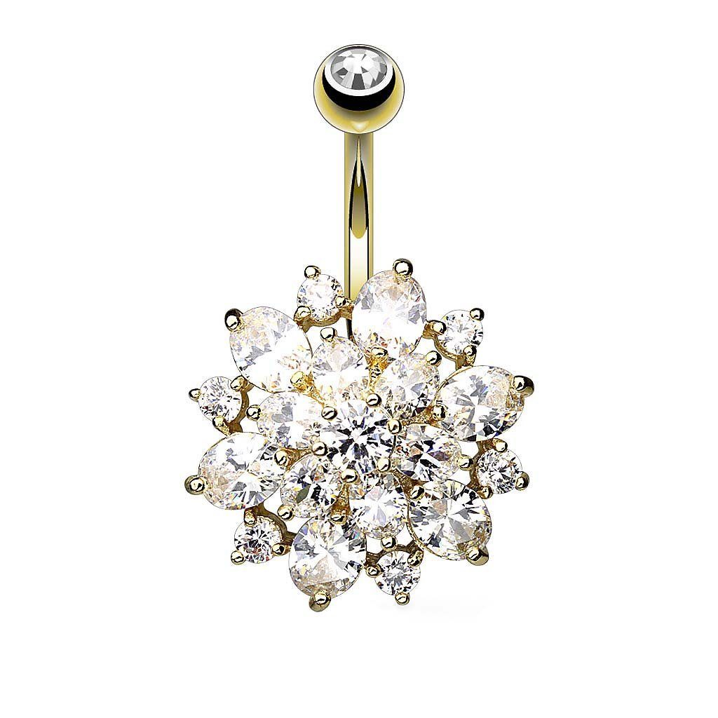 Taffstyle Bauchnabelpiercing Piercing Chirurgenstahl Kristall Dahlia, günstig online kaufen