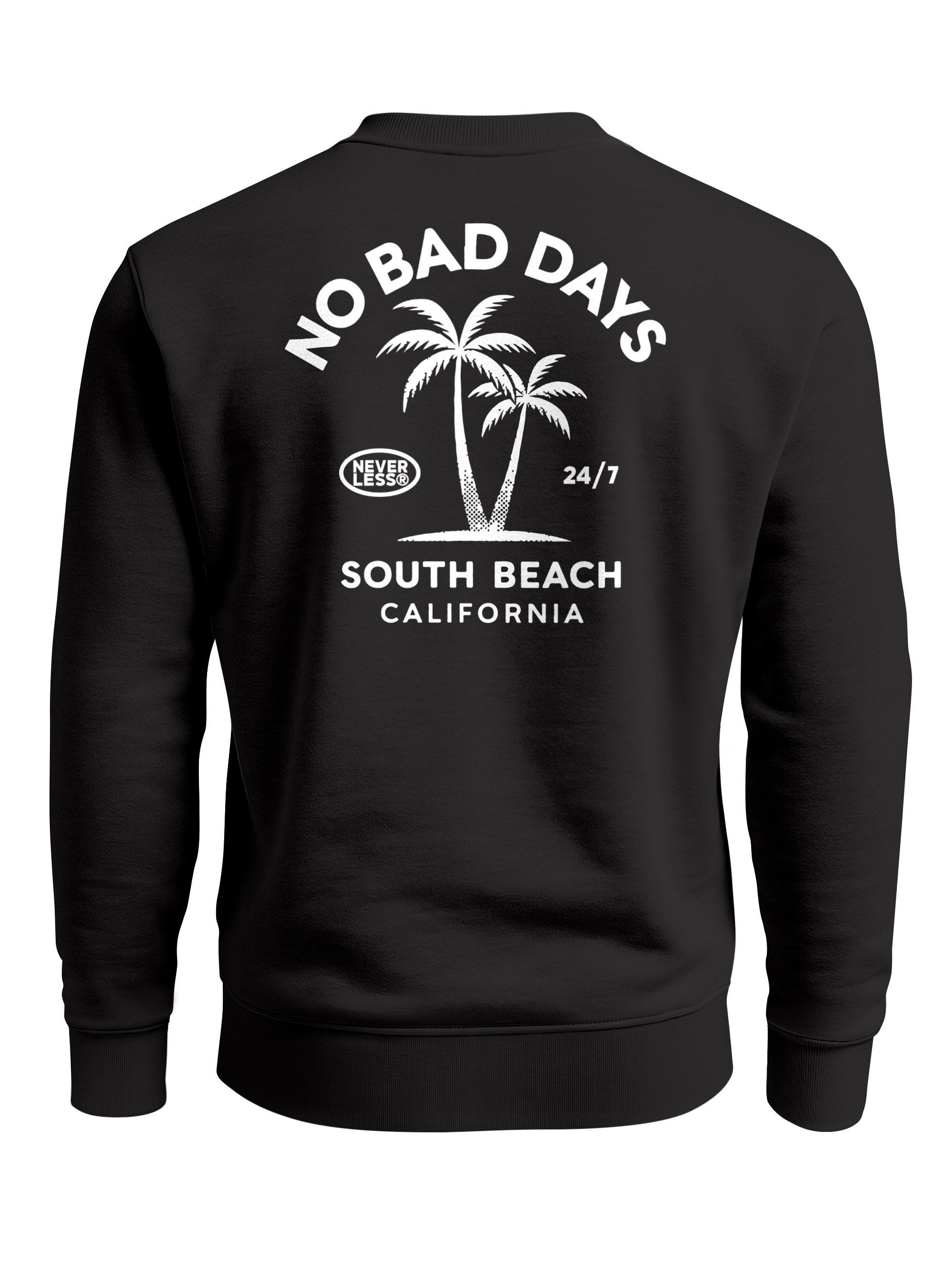Sweatshirt Sweatshirt Herren Pullover mit Backprint Palmenmotiv South Beach