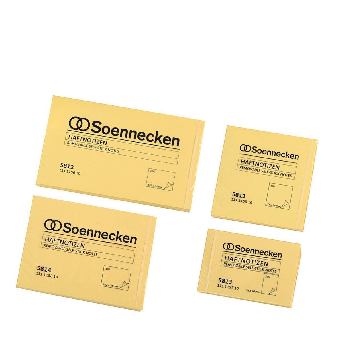 Soennecken Haftnotizblock Soennecken Haftnotiz 5814 100x75mm 100Blatt gelb