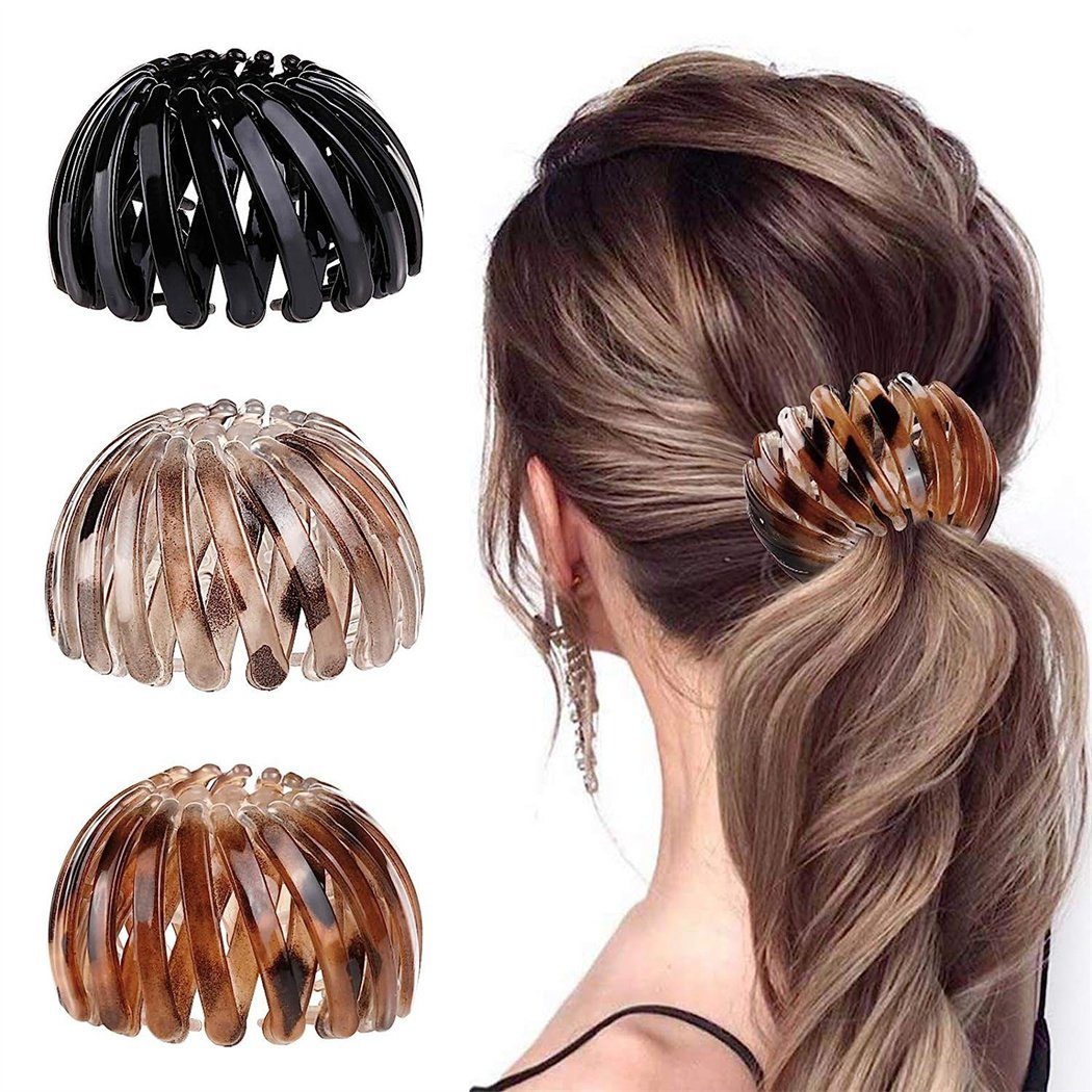 DAYUT Haarklammer Vintage Einfache für Haarspange, Vogelnest Frauen, 3-tlg. Kopfbedeckung große
