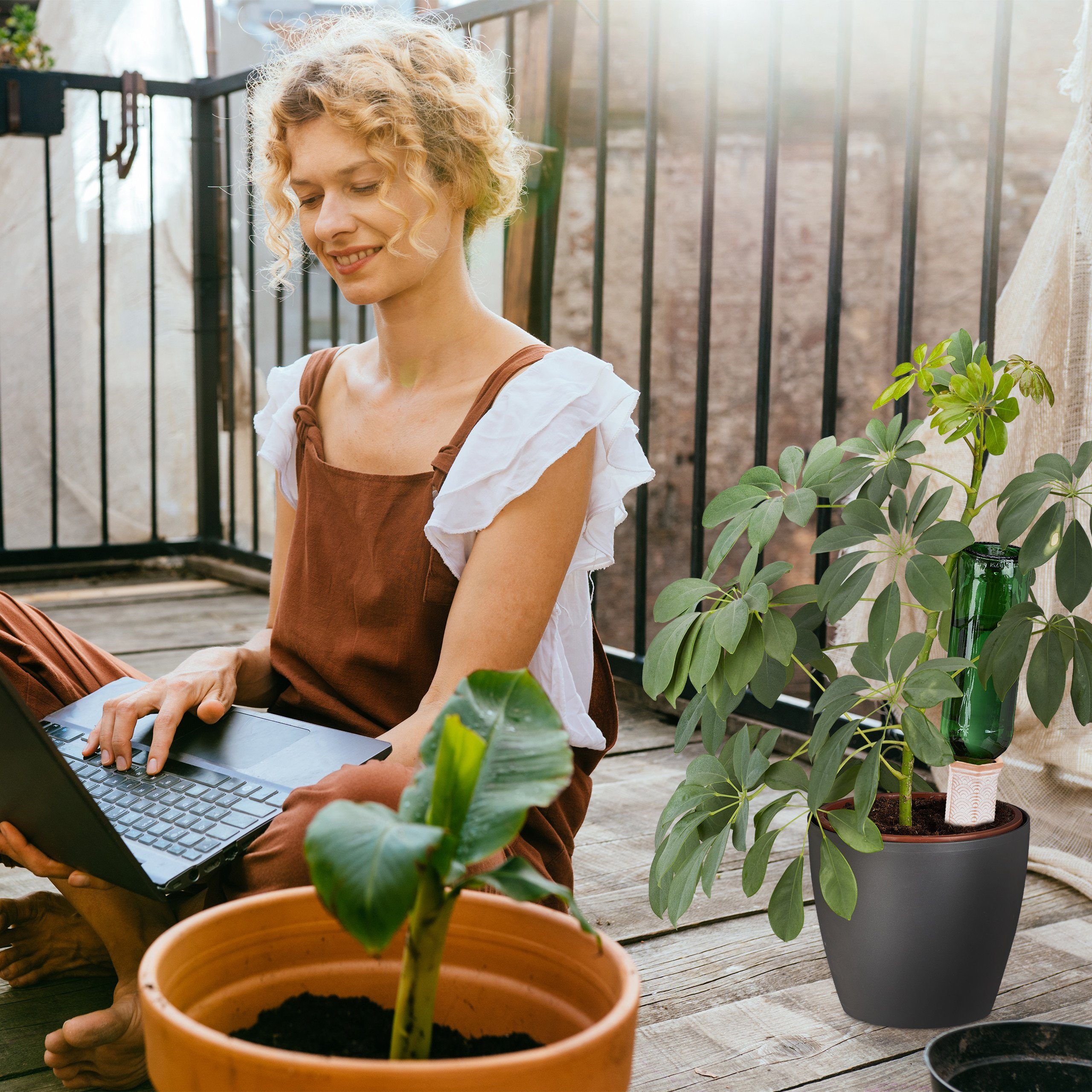 relaxdays irrigation system clay cones for irrigation, set of 4