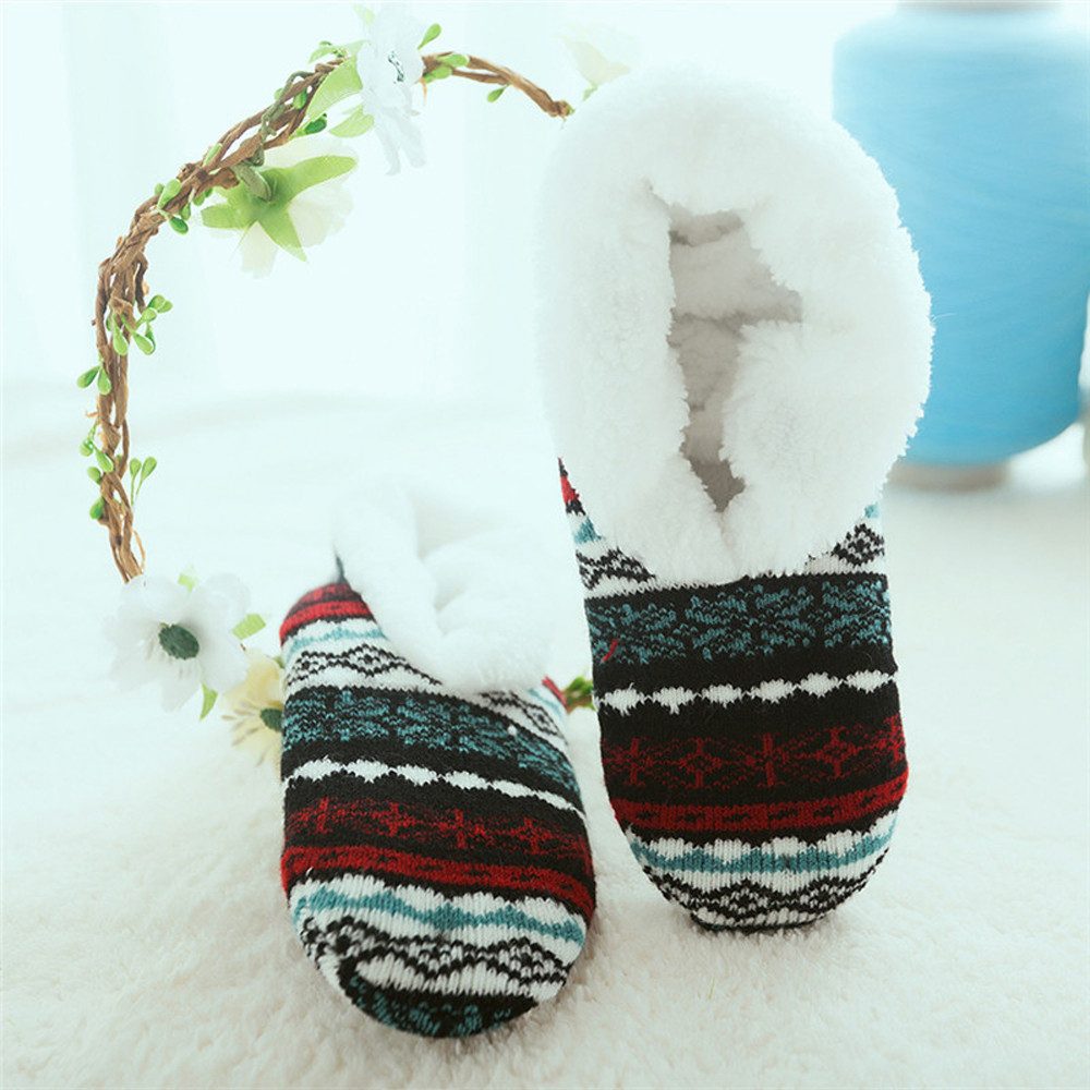 Coonoor Haussocken Wärmende Hausschuhe für Damen, Lustige rutschfeste Plüschsocken (1-Paar) Dicke Kunstfell-Slipper für den Winter, bequeme Haussocken für drinnen