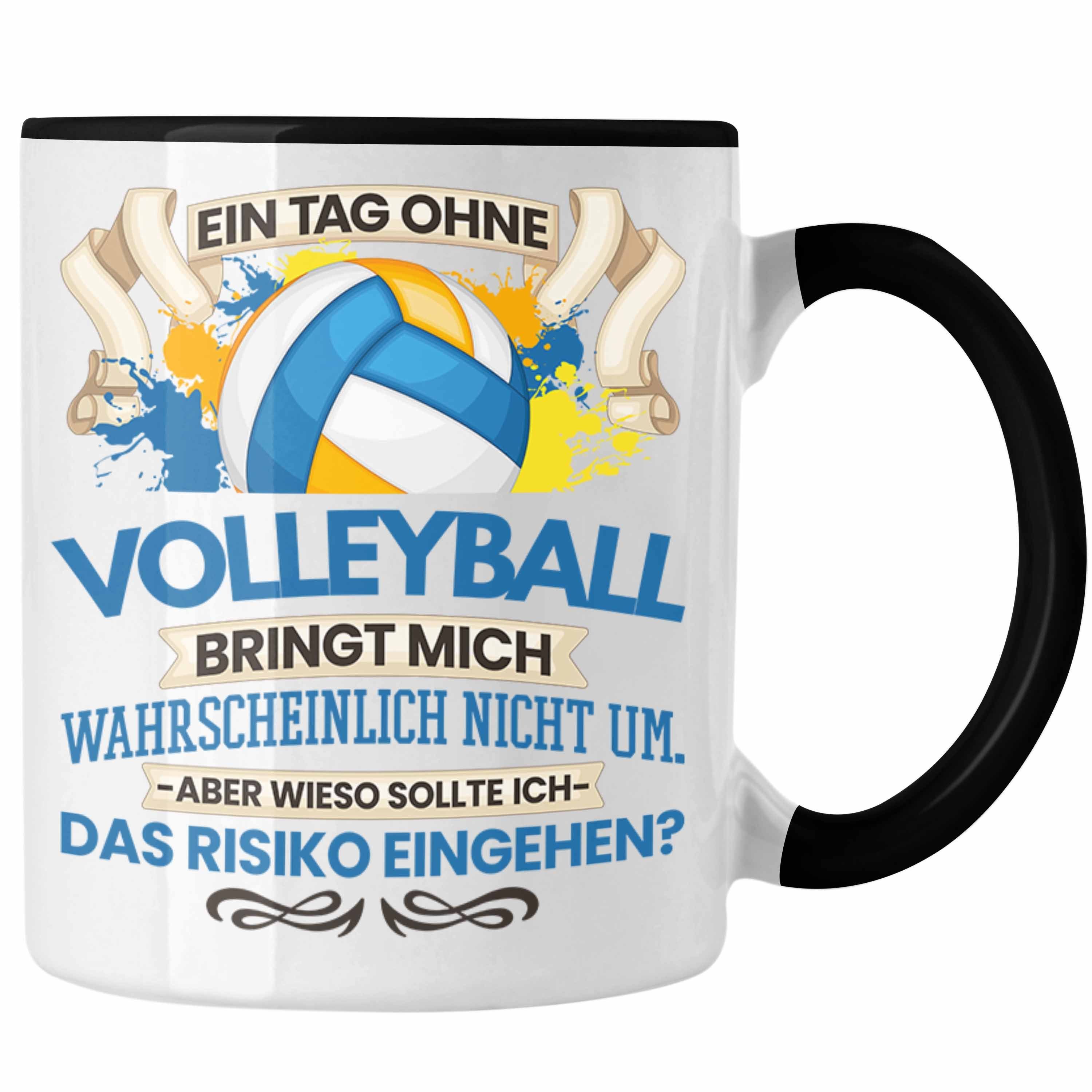 Trendation Tasse Trendation - Volleyball Tasse Geschenk für Volleyball-Trainer Spieler Schwarz