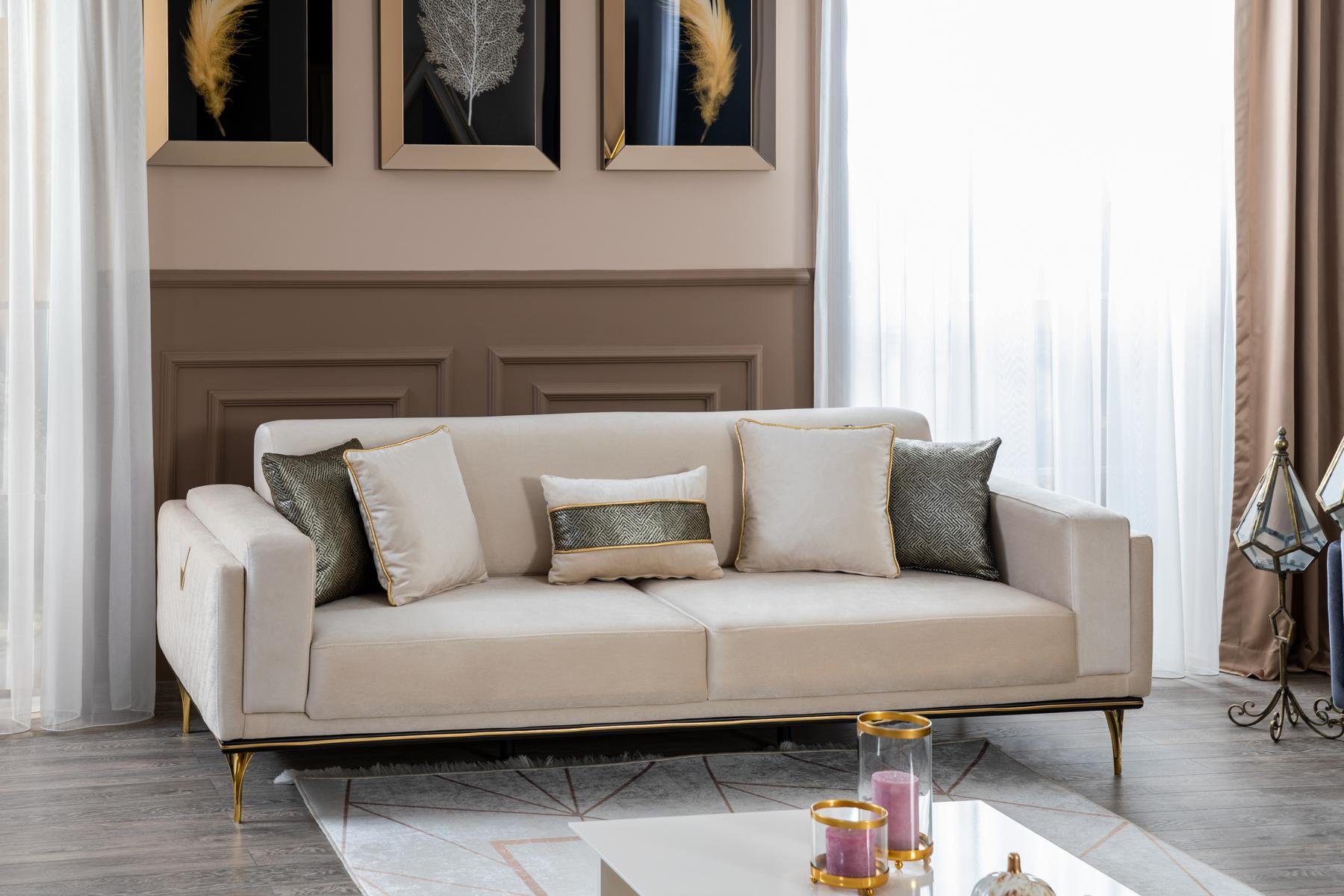JVmoebel 3-Sitzer Italienische Stil Luxus Sofa Dreisitzer Textil, Made in Europe
