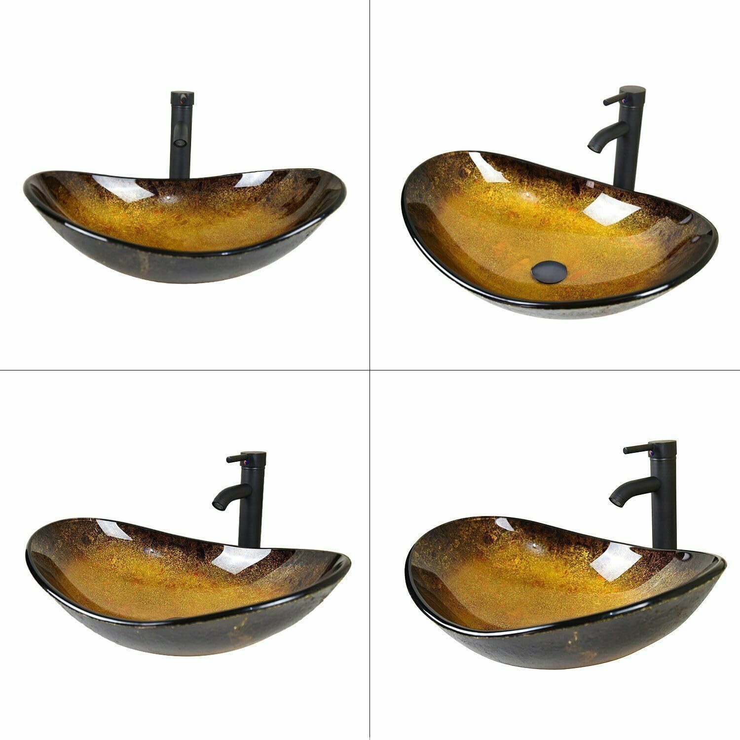 Puluomis Aufsatzwaschbecken Waschbecken Set mit Wasserhahn günstig online kaufen