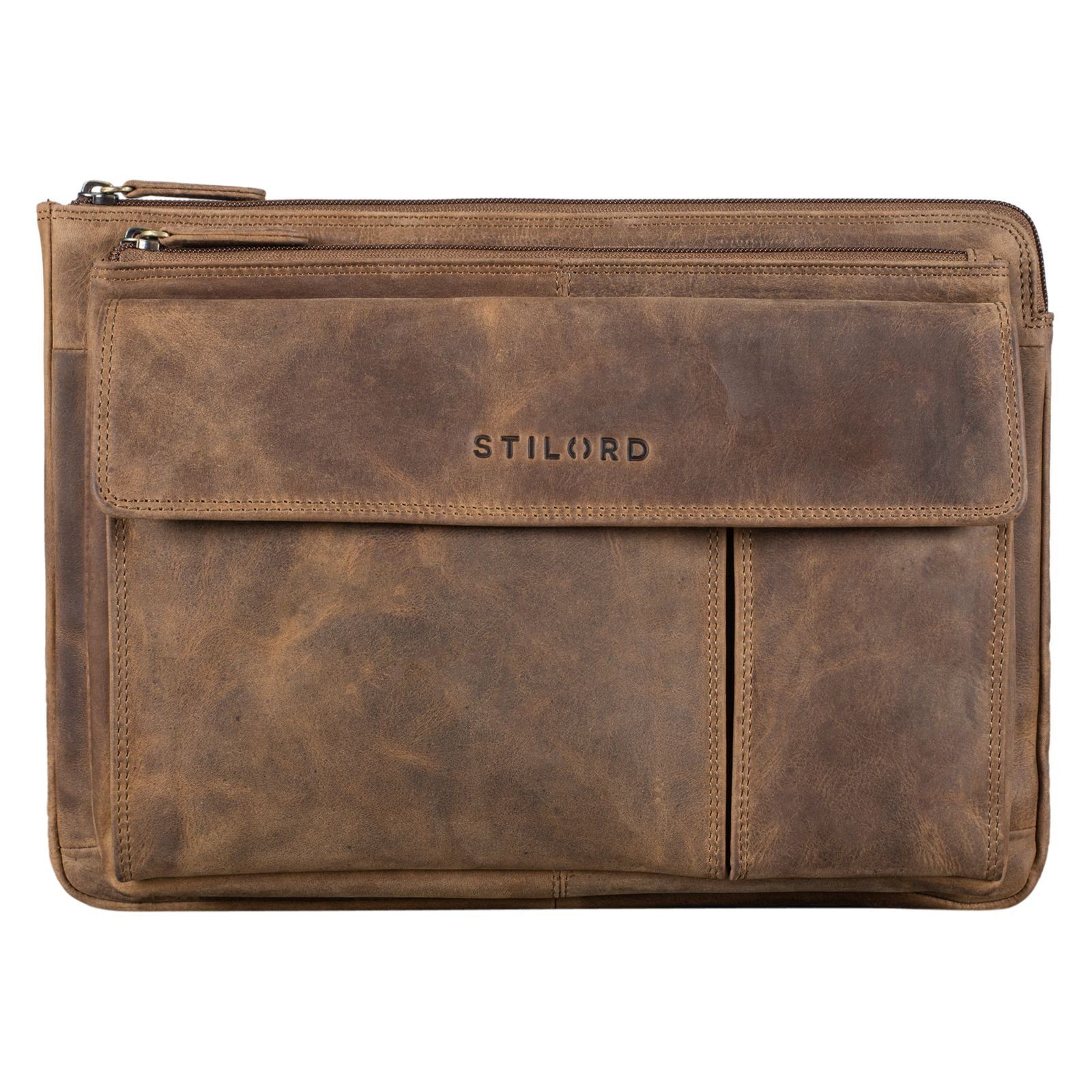 STILORD Konferenzmappe "Dalton" Arbeitsmappe A4 Leder