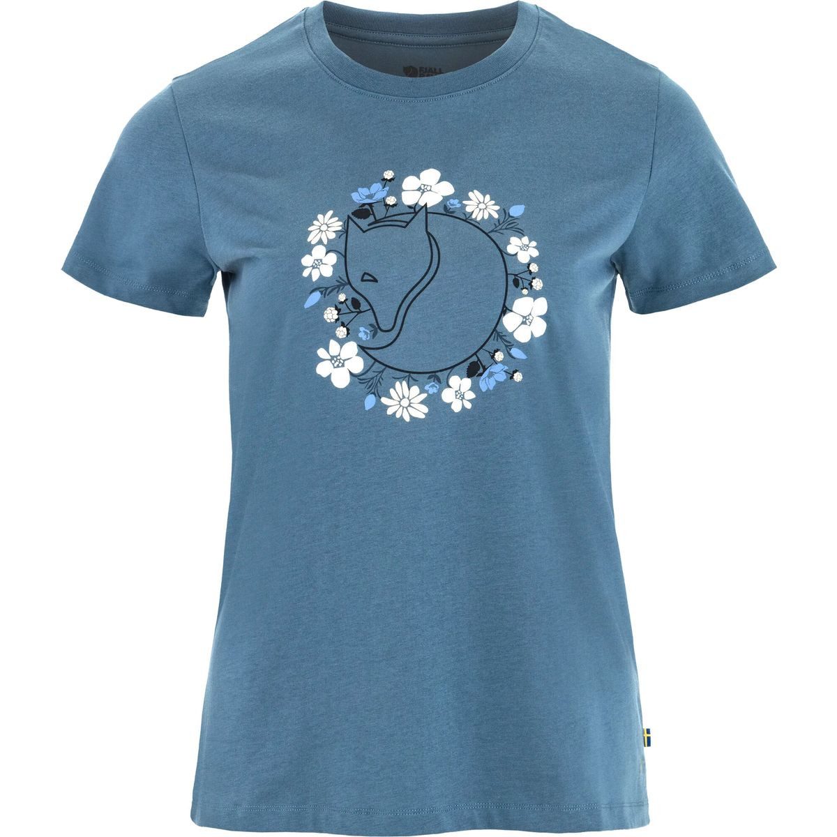 Fjällräven Kurzarmshirt Fjällblomster Fox T-shirt W Stilvolles T-Shirt aus Baumwolle mit schwedischen Gebirgsblumen und