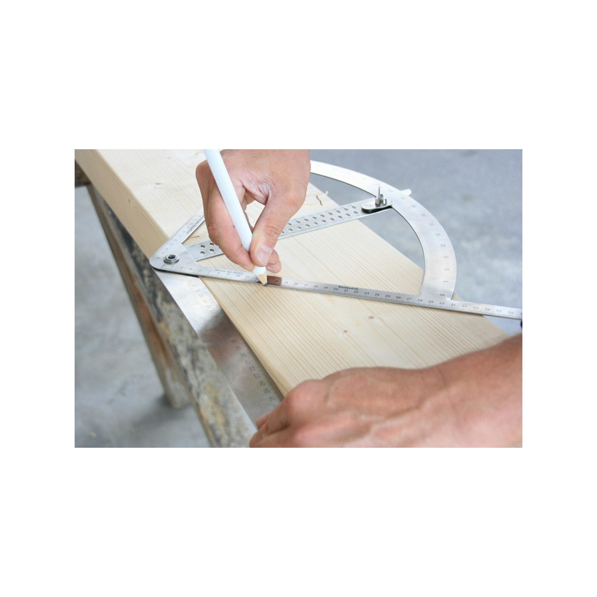 HEDUE Winkelmesser hedue Anreißgerät Set Alpha Classic 500mm Buchenholzschmiege VA rostfr